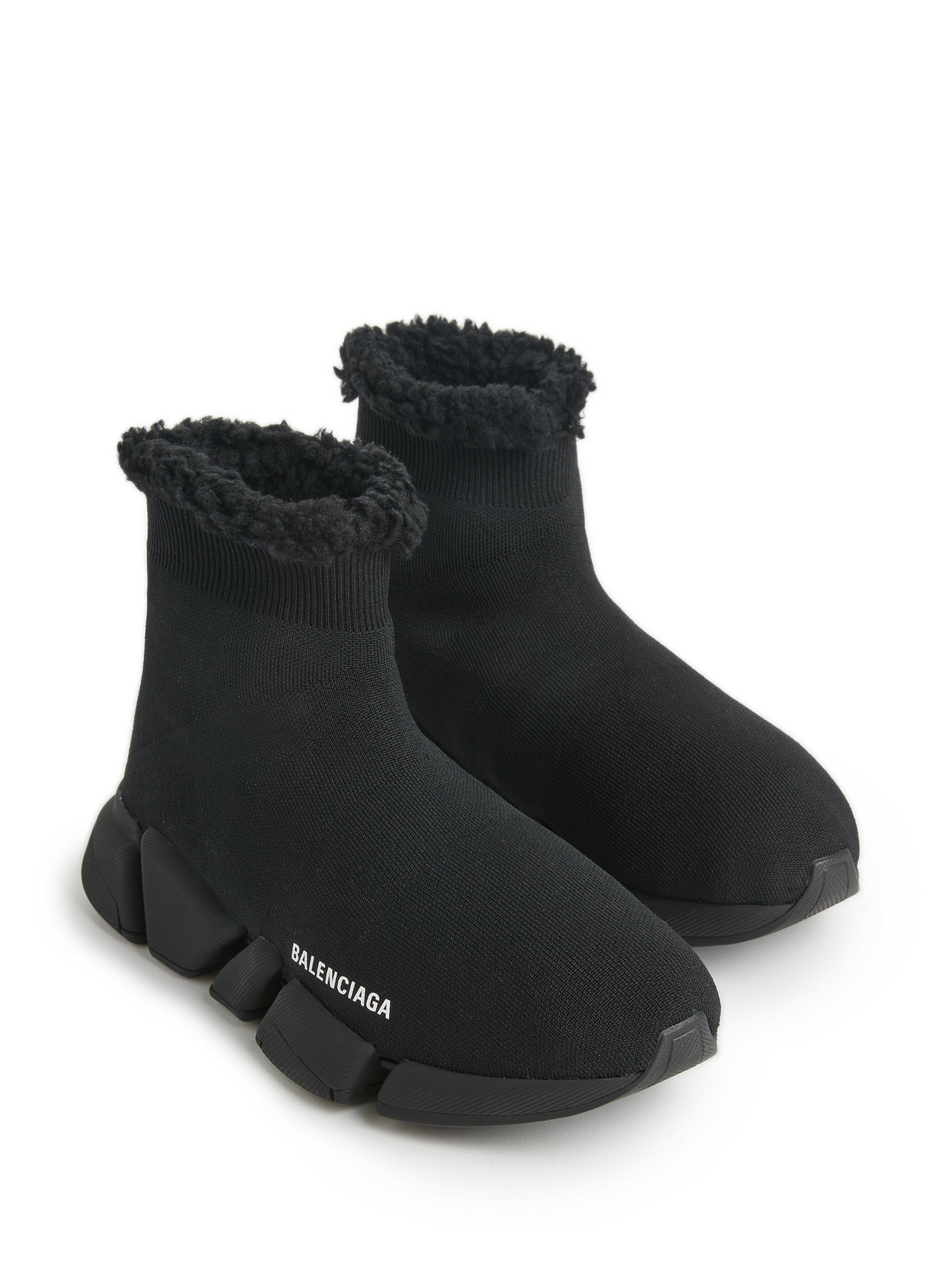 Baskets Speed 2.0 LT  fausse fourrure en maille recyclée BALENCIAGA Noir