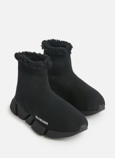 Speed 2.0 LT faux fur and recycled knit sneakers BALENCIAGA Speed 2.0 LT faux fur and recycled knit sneakers BALENCIAGA