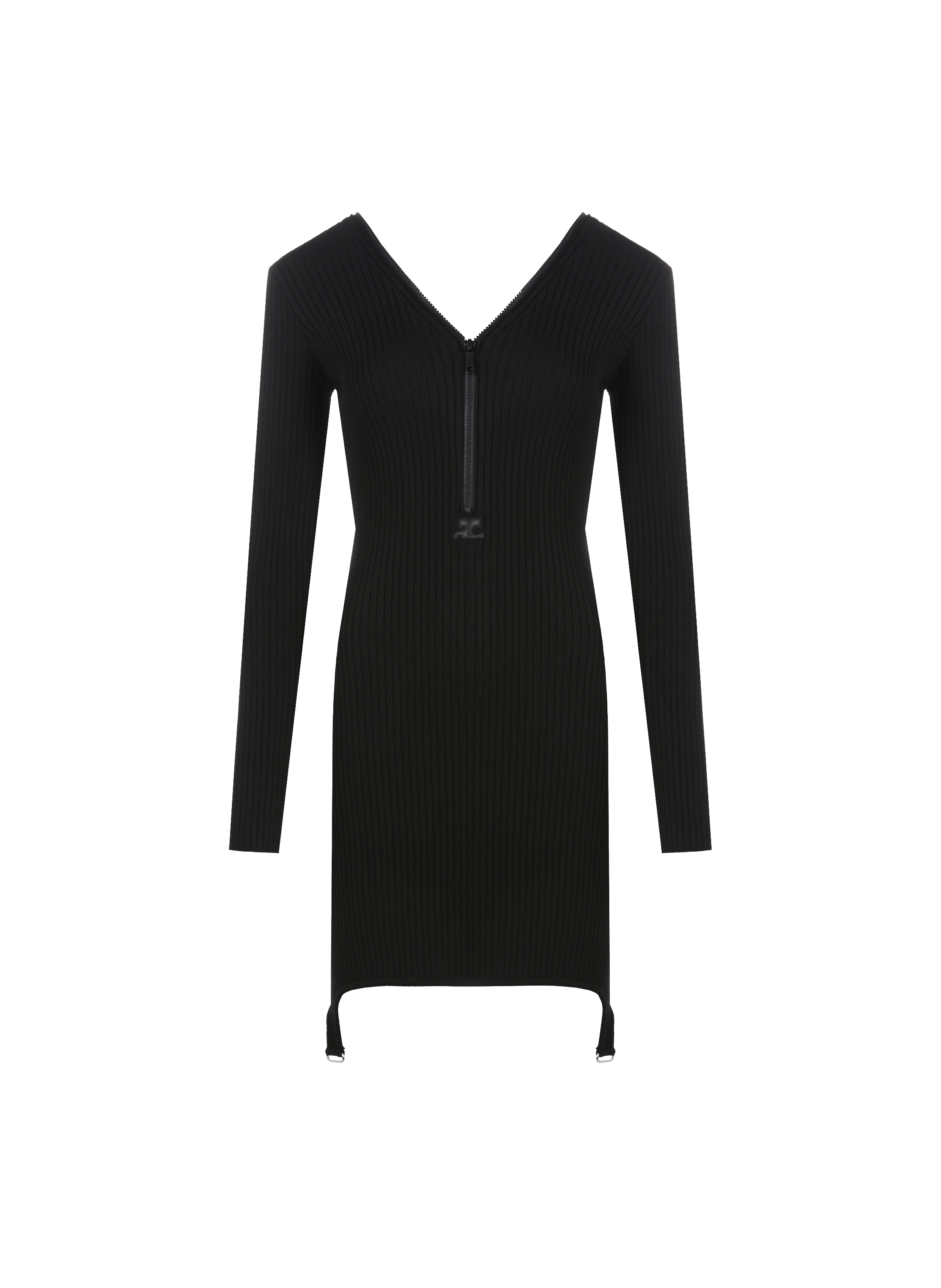 Robe courte en maille côtelé