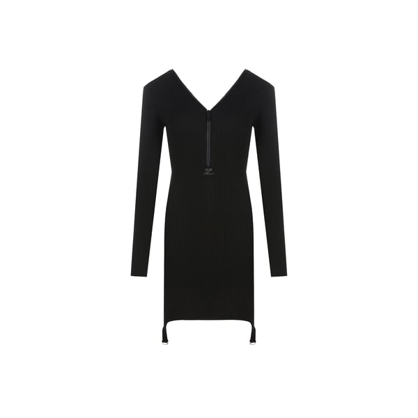 Robe courte en maille côtelé