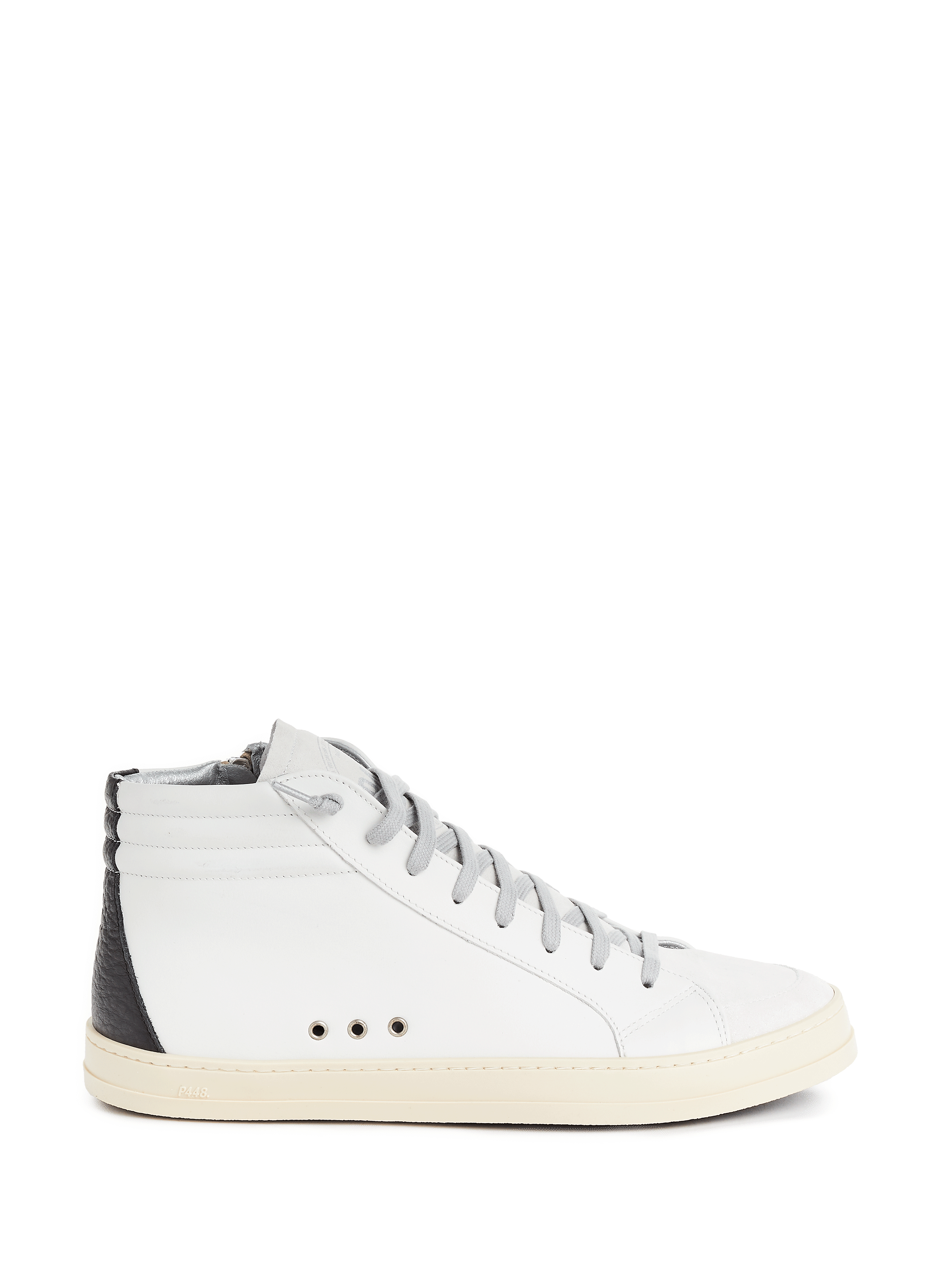 P448 Baskets montantes en cuir Blanc
