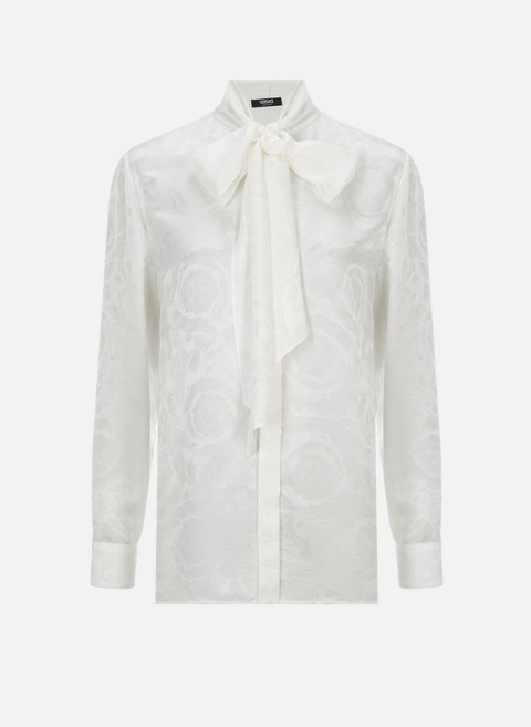 قميص من مزيج الحرير الأبيض فيرساتشي 