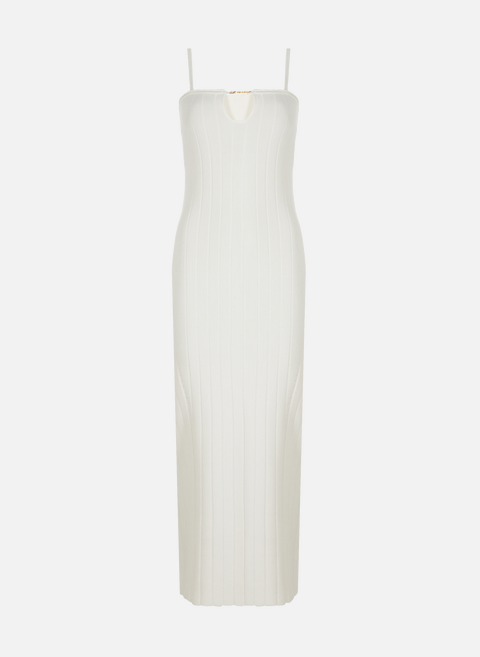 Das Sierra-Kleid mit Trägern WeißJACQUEMUS 