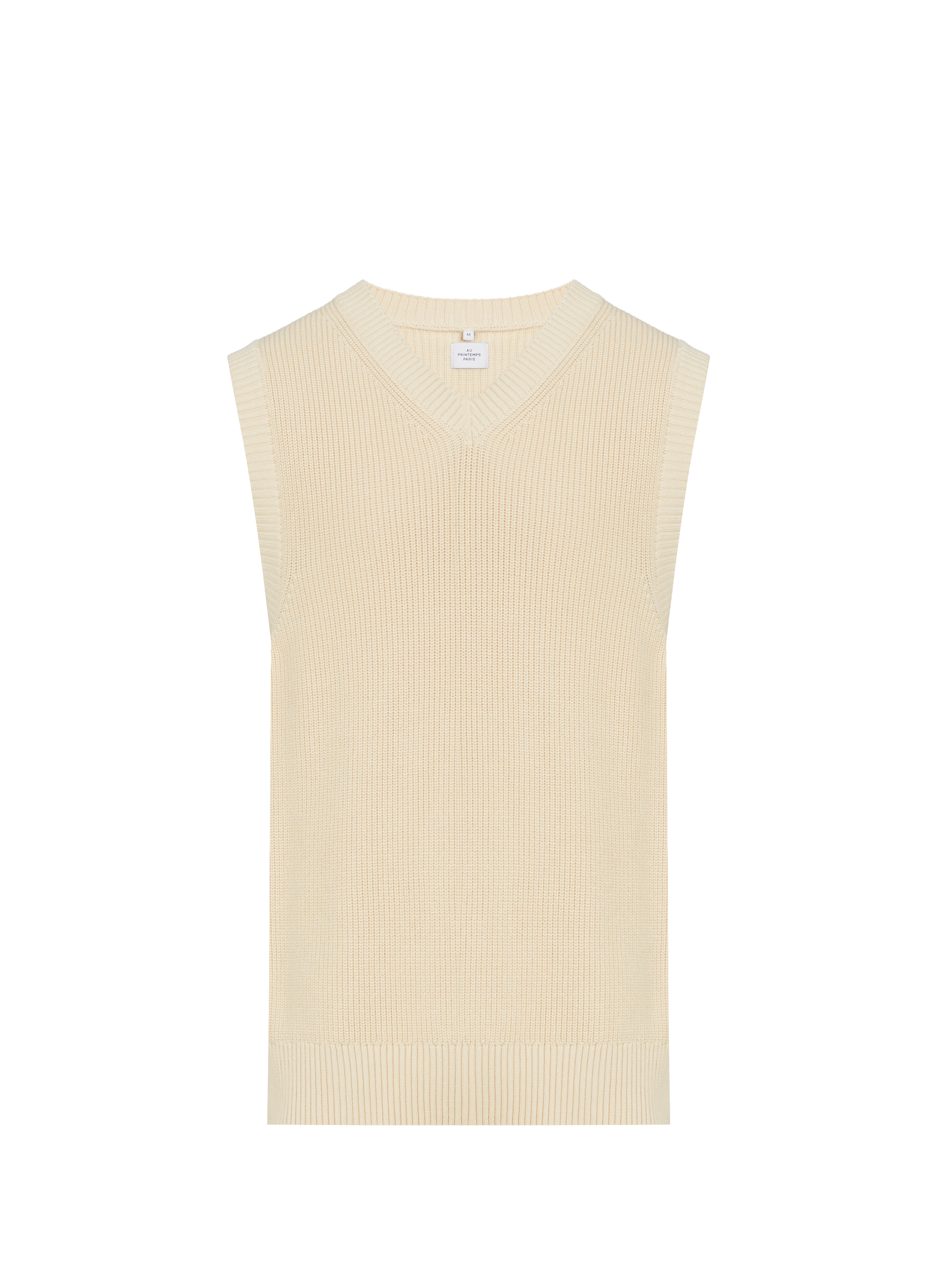 Pull sans manches AU PRINTEMPS PARIS Beige
