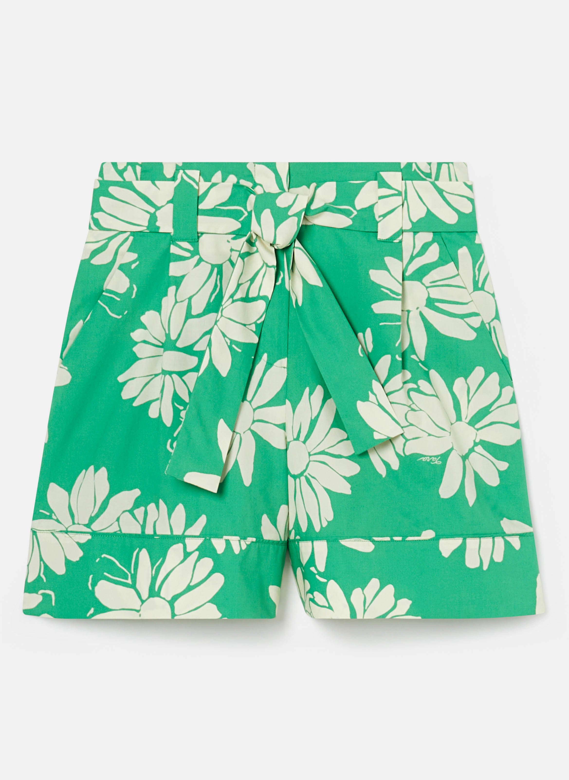 Short Court Femme à Fleurs Bleu Marine Basic One Collection Taille 40 - Occasion Très Bon état
