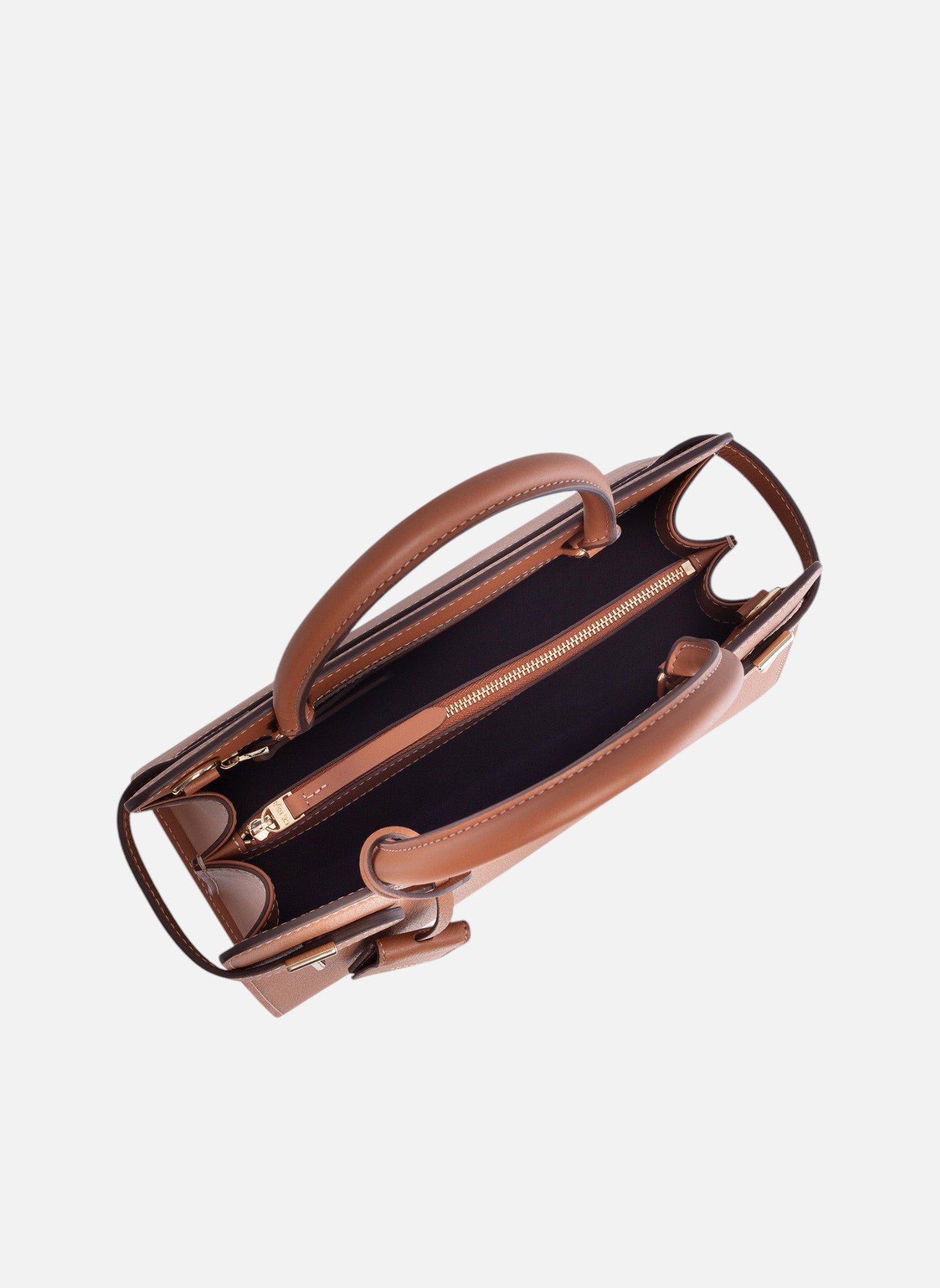 Sac à main moyen modèle emilie en cuir grainé LE TANNEUR Marron