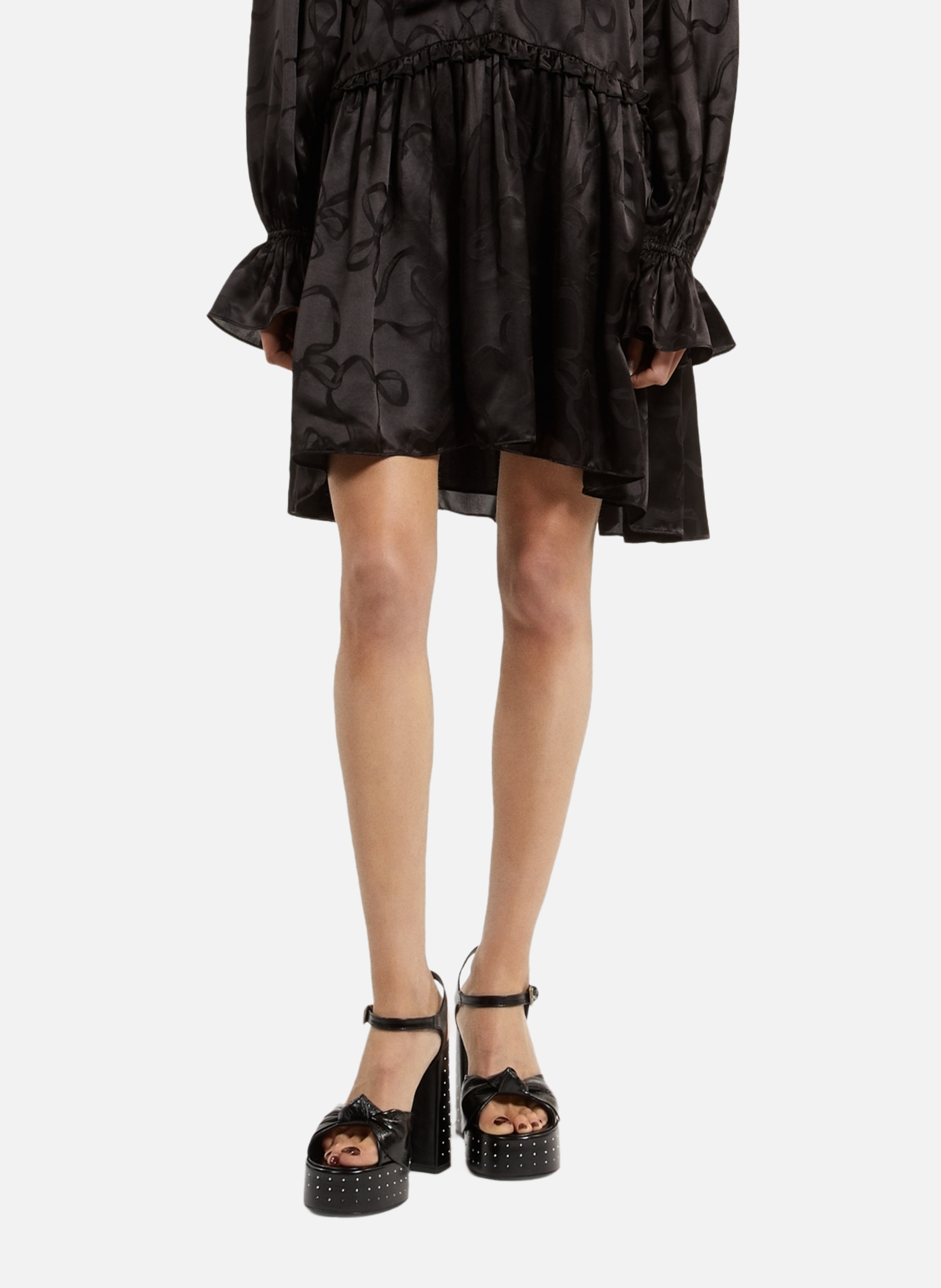 Sandales à talons cloutées en cuir THE KOOPLES Noir