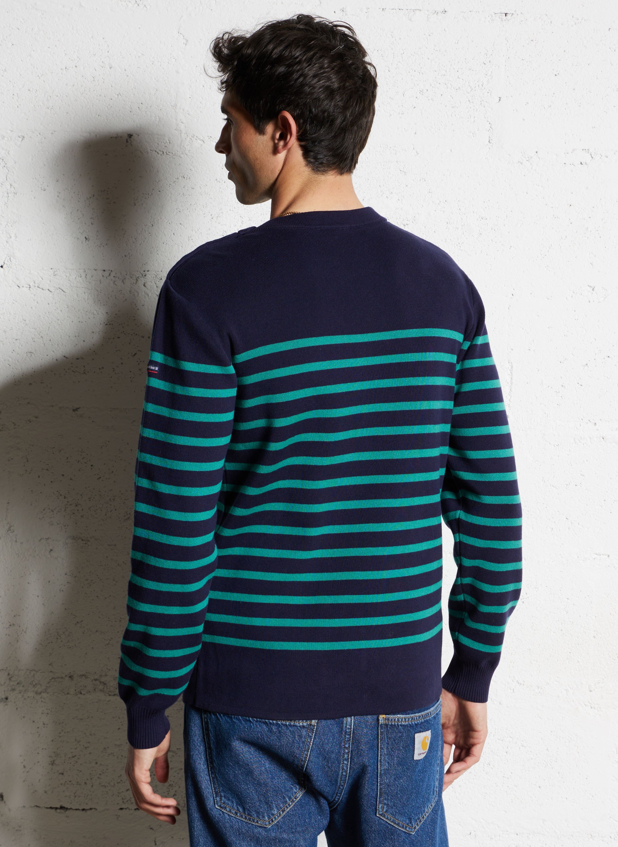 Marinière col rond slim-fit en maille de coton ARMOR-LUX Multicolore