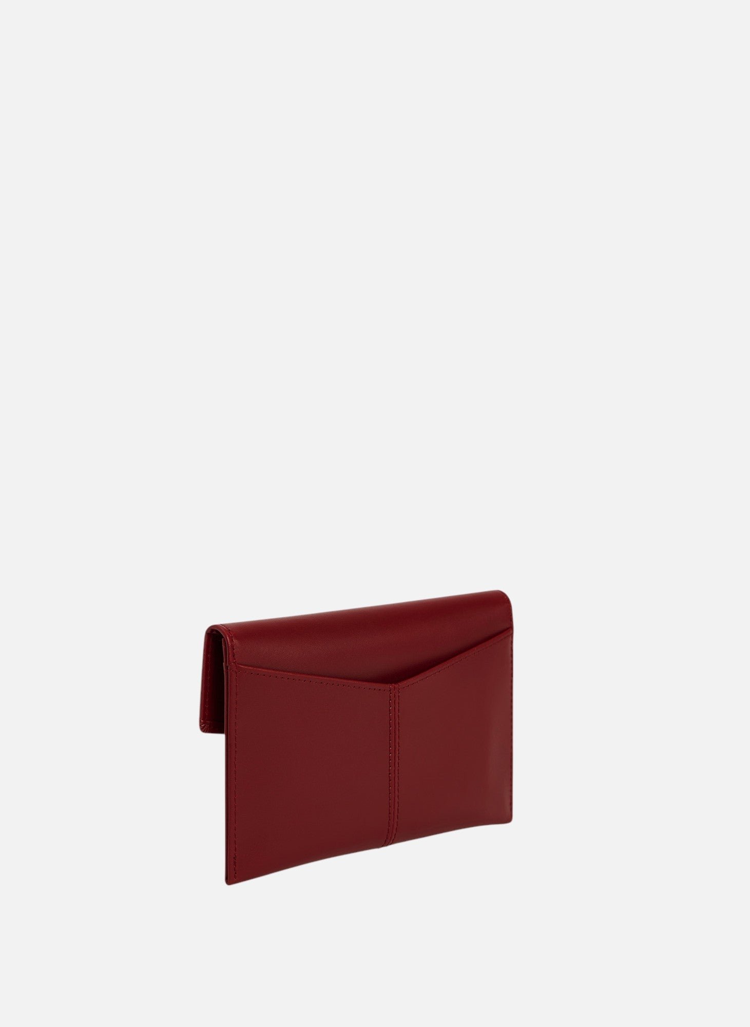 Pochette enveloppe moyen modèle charlotte en cuir lisse LE TANNEUR Rouge