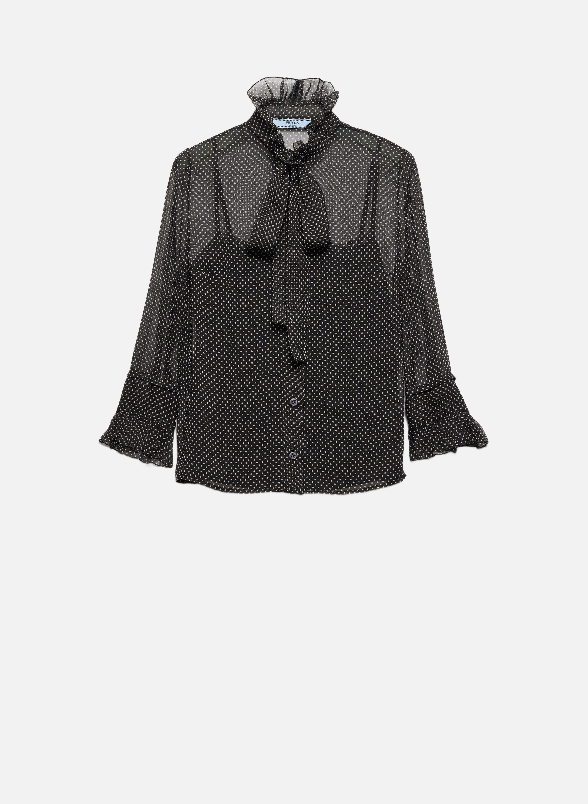 Chemise en mousseline de soie à pois PRADA Noir