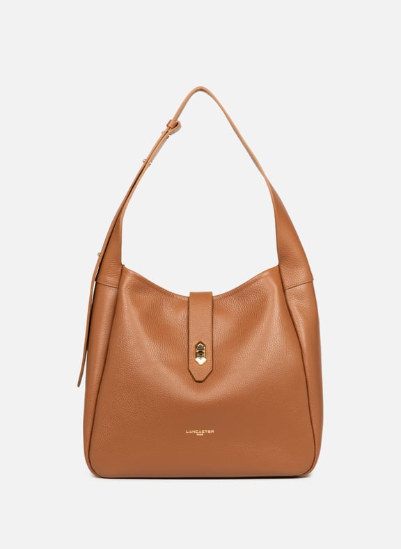 Grand sac seau - top double Marron by LANCASTER LANCASTER Grand sac seau - top double Marron