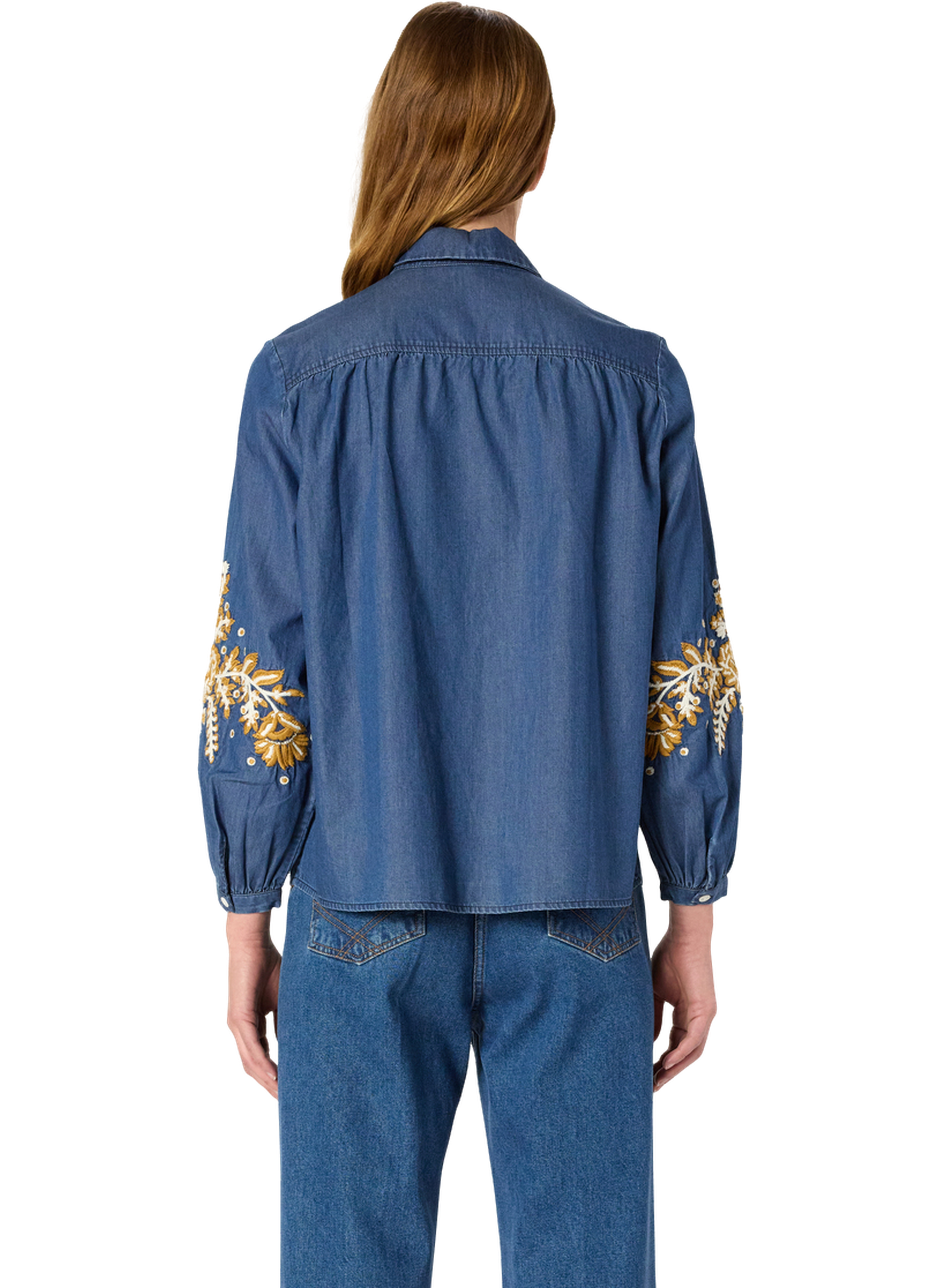 Chemise en jean à broderies - amelie GERARD DAREL Bleu