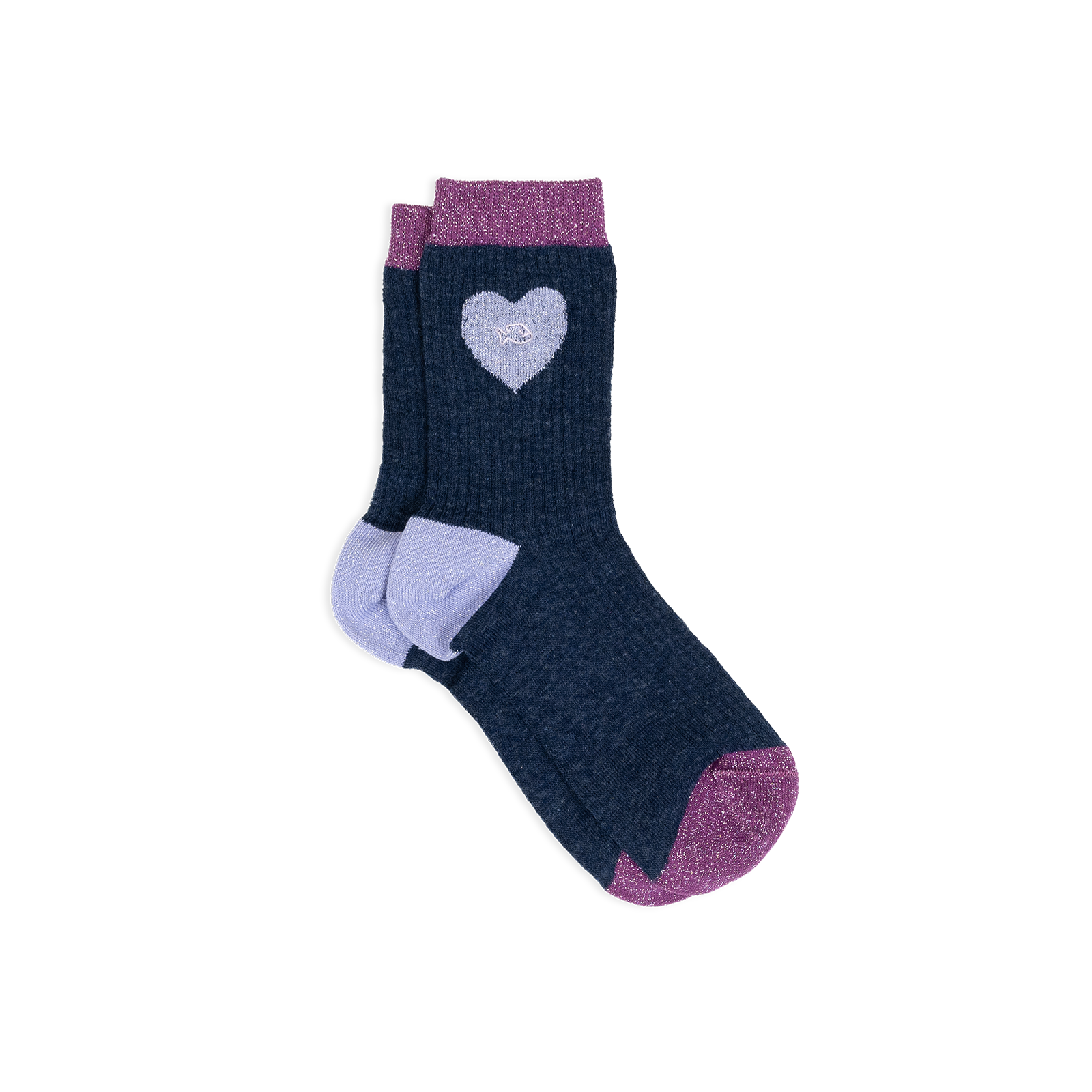 Chaussettes en coton peigné coeur BILLYBELT Bleu