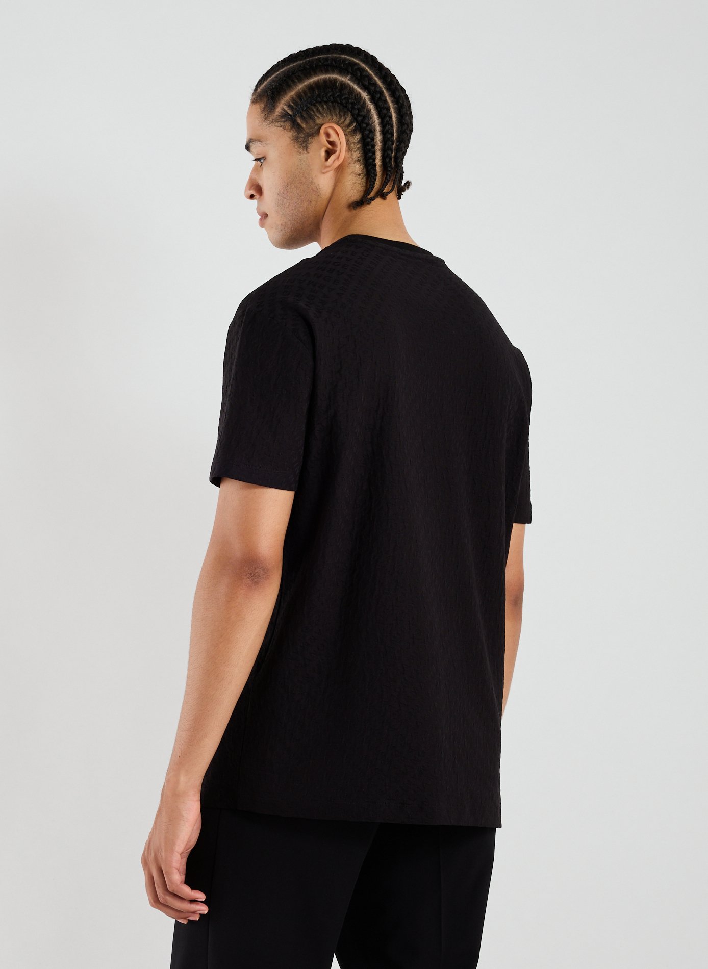 Jacquard straight t-shirt ARMANI EXCHANGE Black