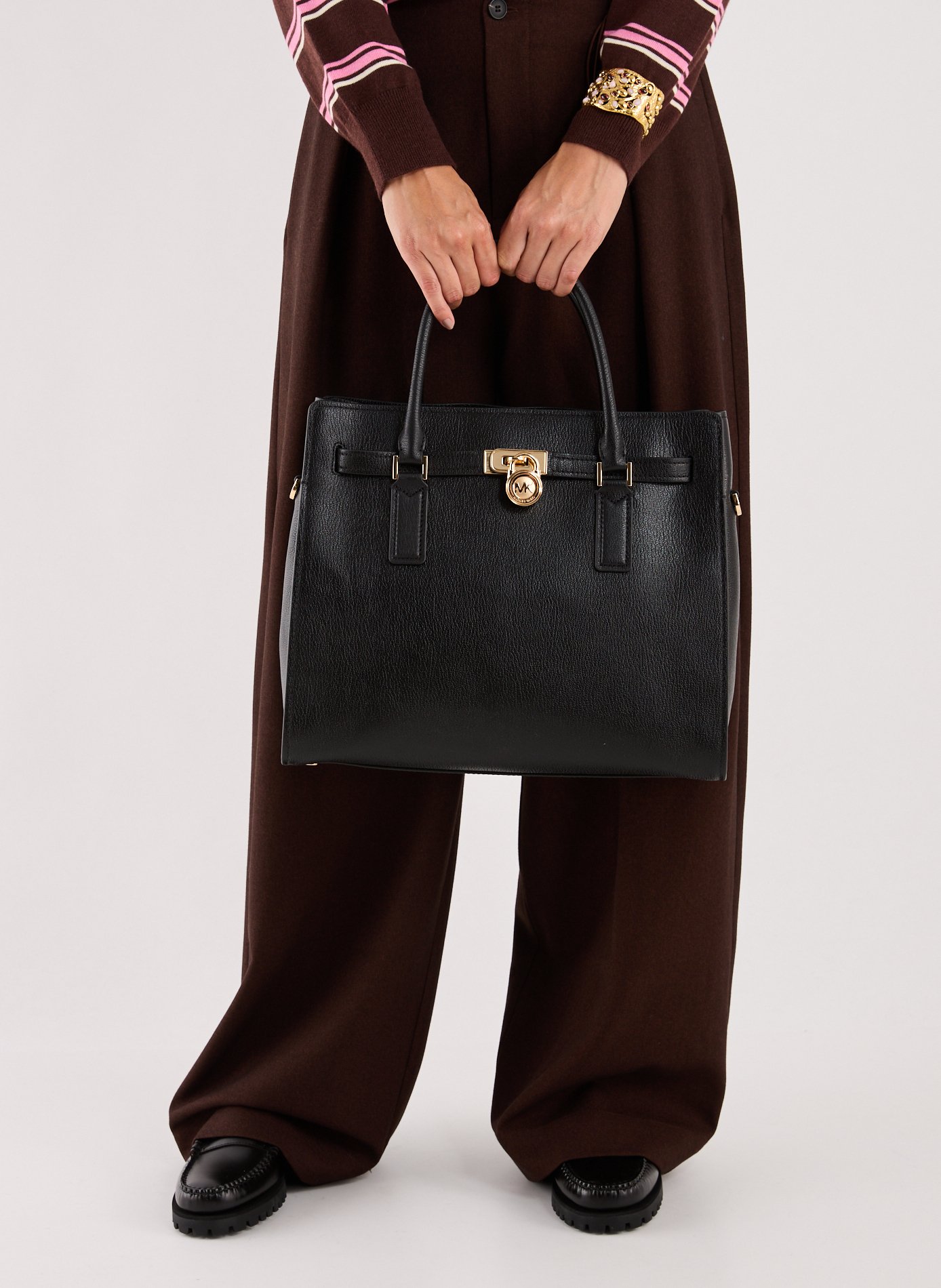 Sac à main Hamilton en cuir  MICHAEL KORS Noir