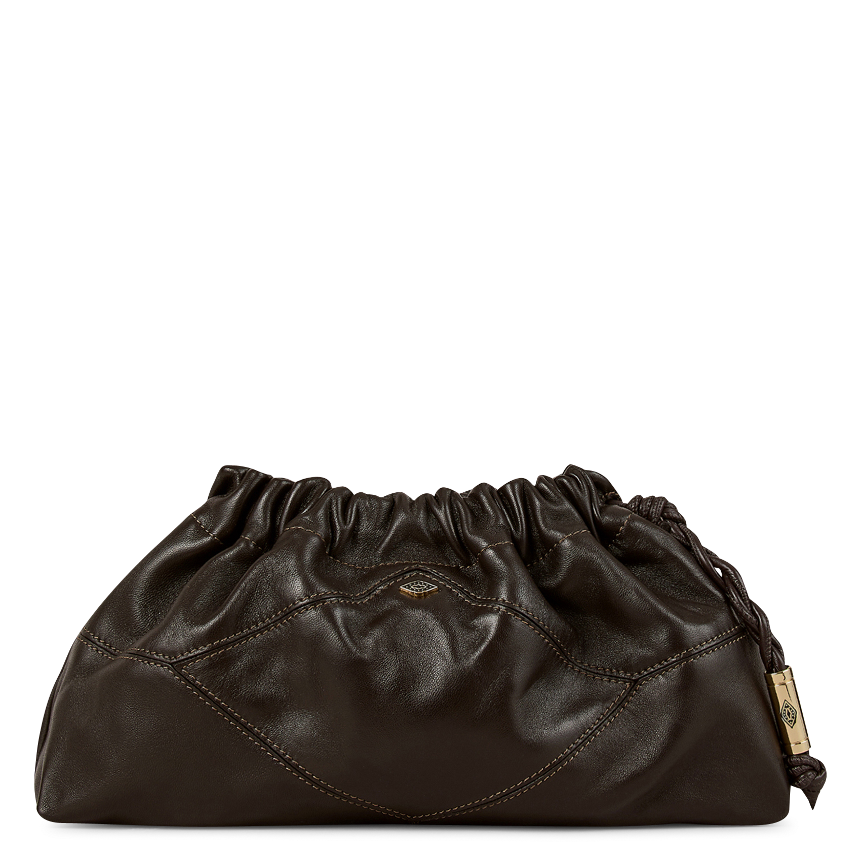 Sac à main froncé à chaîne en cuir june BA&SH Marron