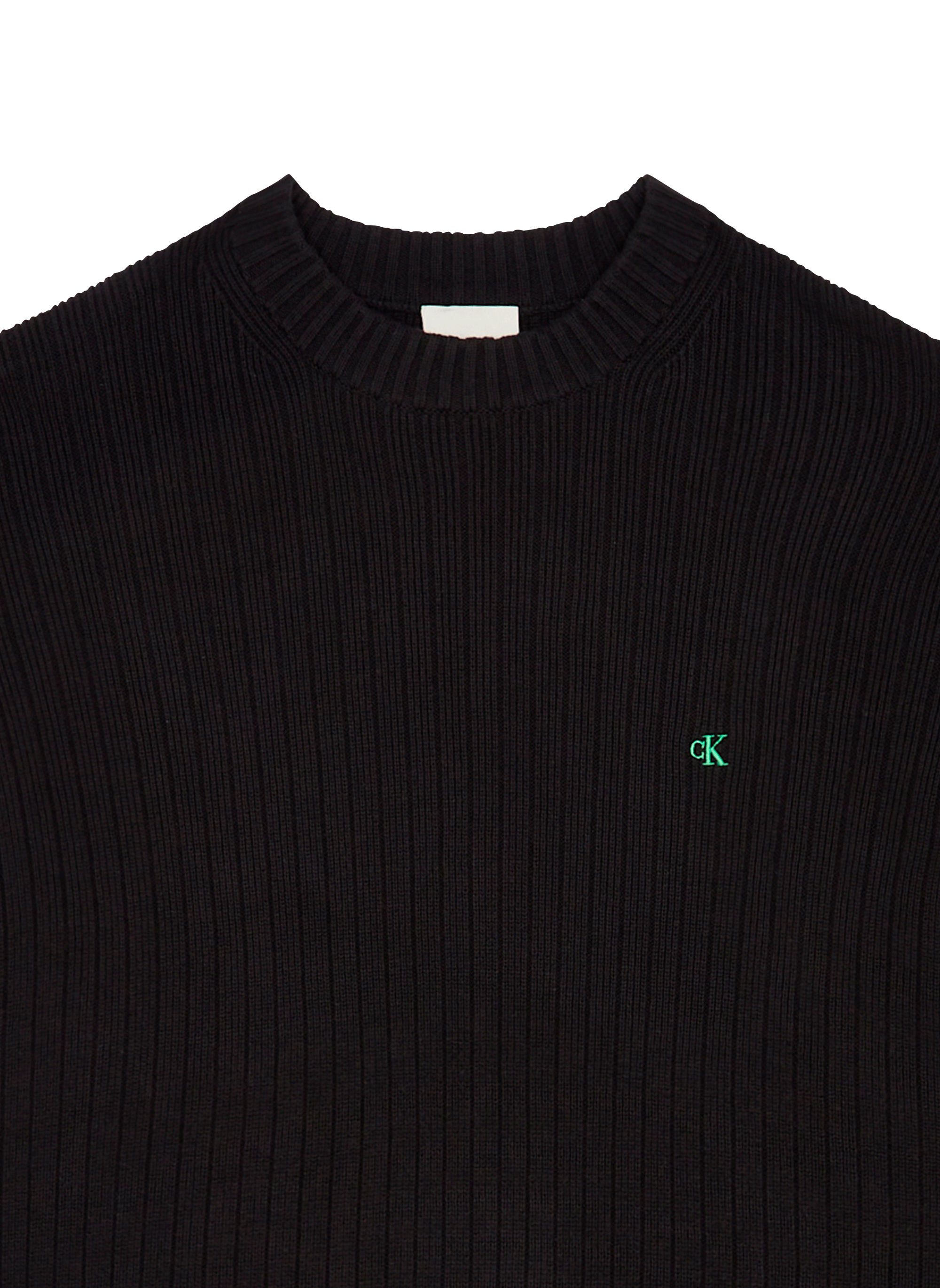 Pull côtelé en coton CALVIN KLEIN Noir