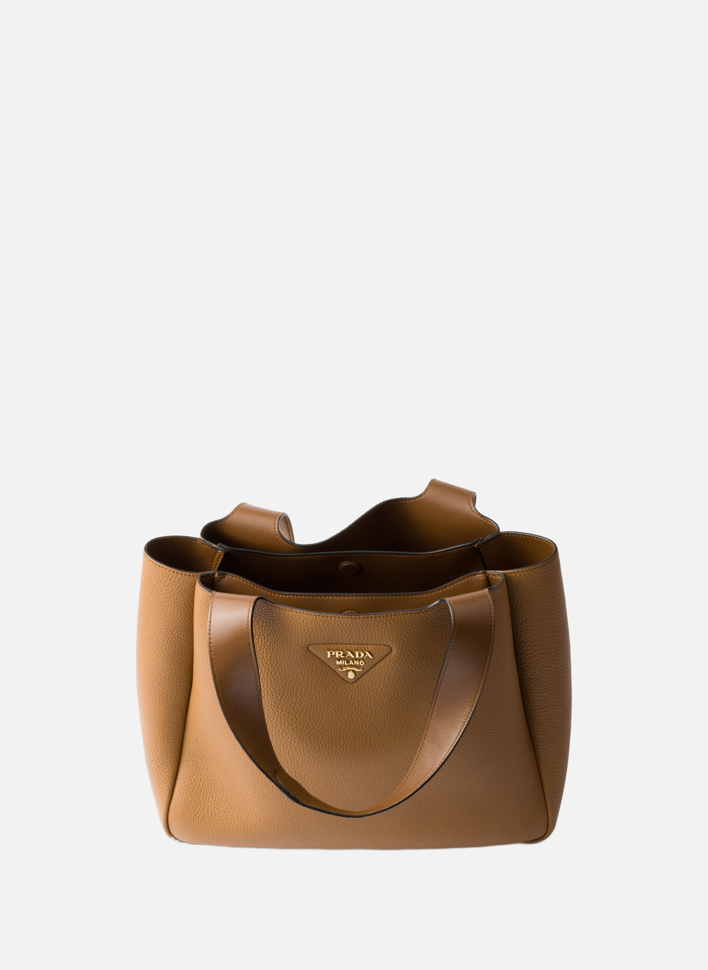 Cabas en cuir PRADA Marron