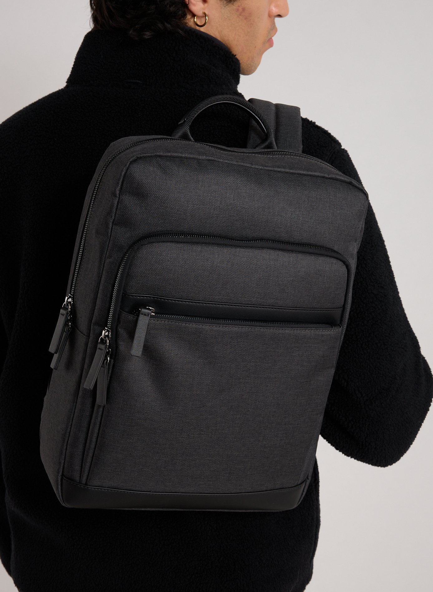 Sac à dos en cuir SAISON 1865 Gris