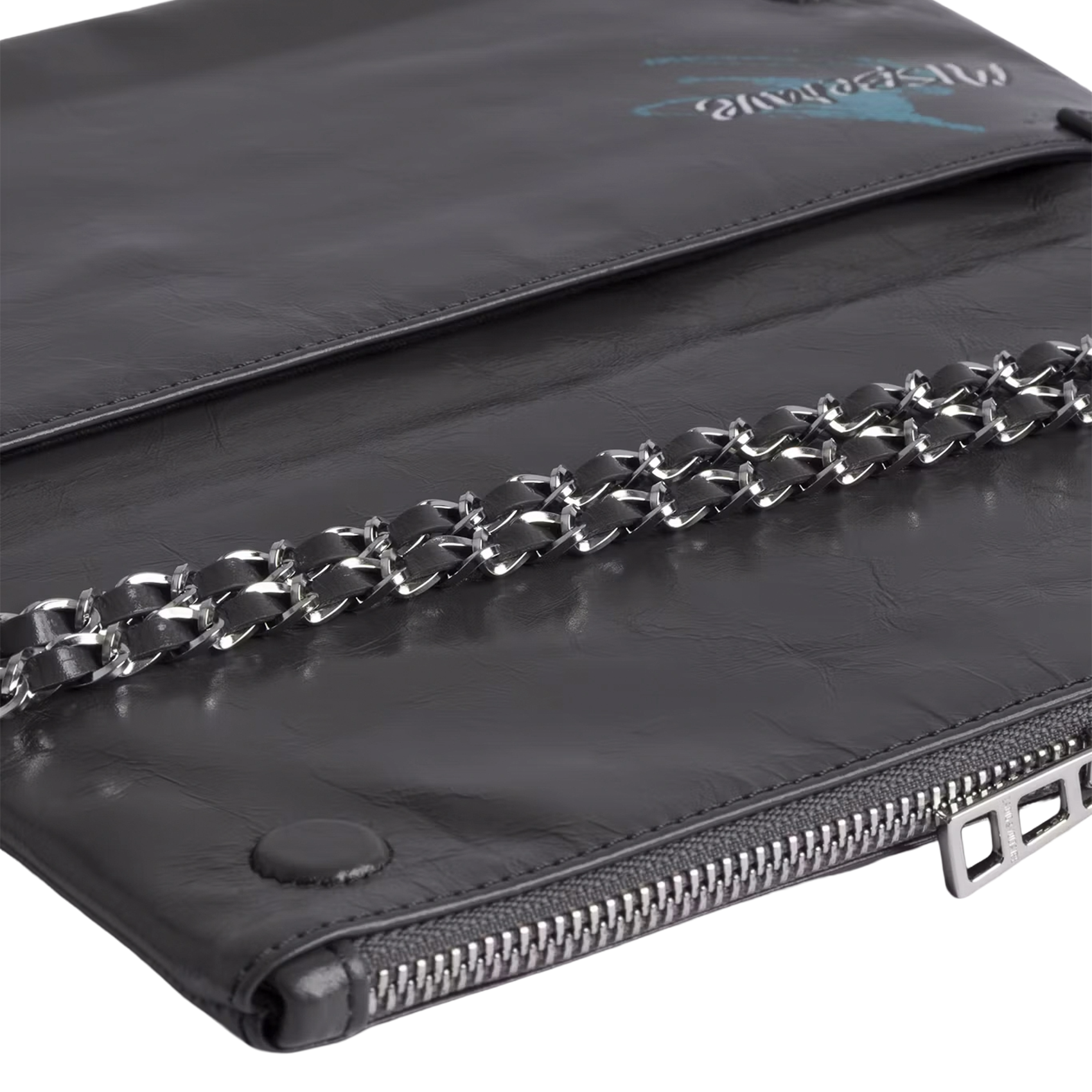 Sac bandoulière en cuir rock ZADIG&VOLTAIRE Gris