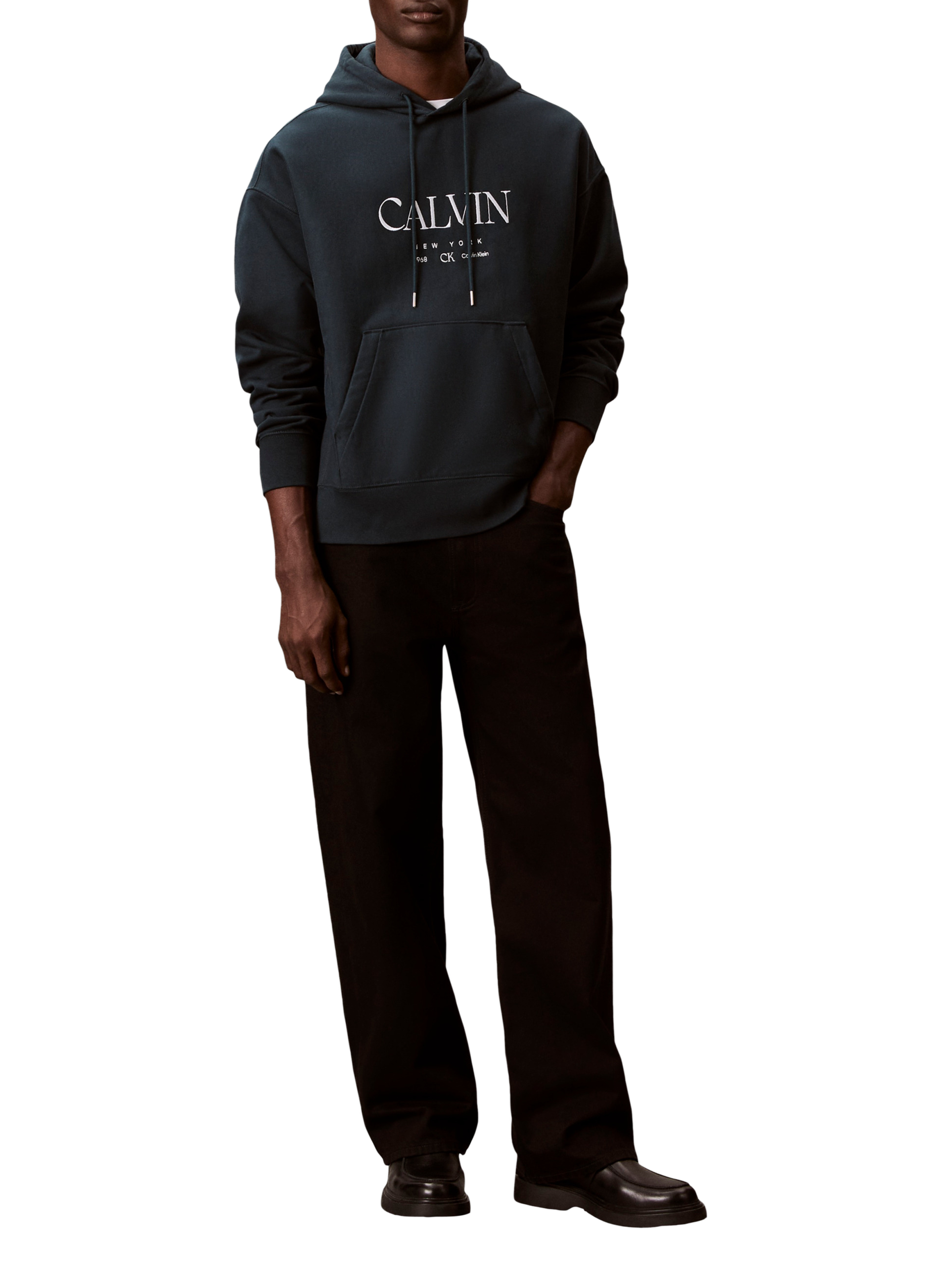 Sweat à capuche avec logo  CALVIN KLEIN Bleu