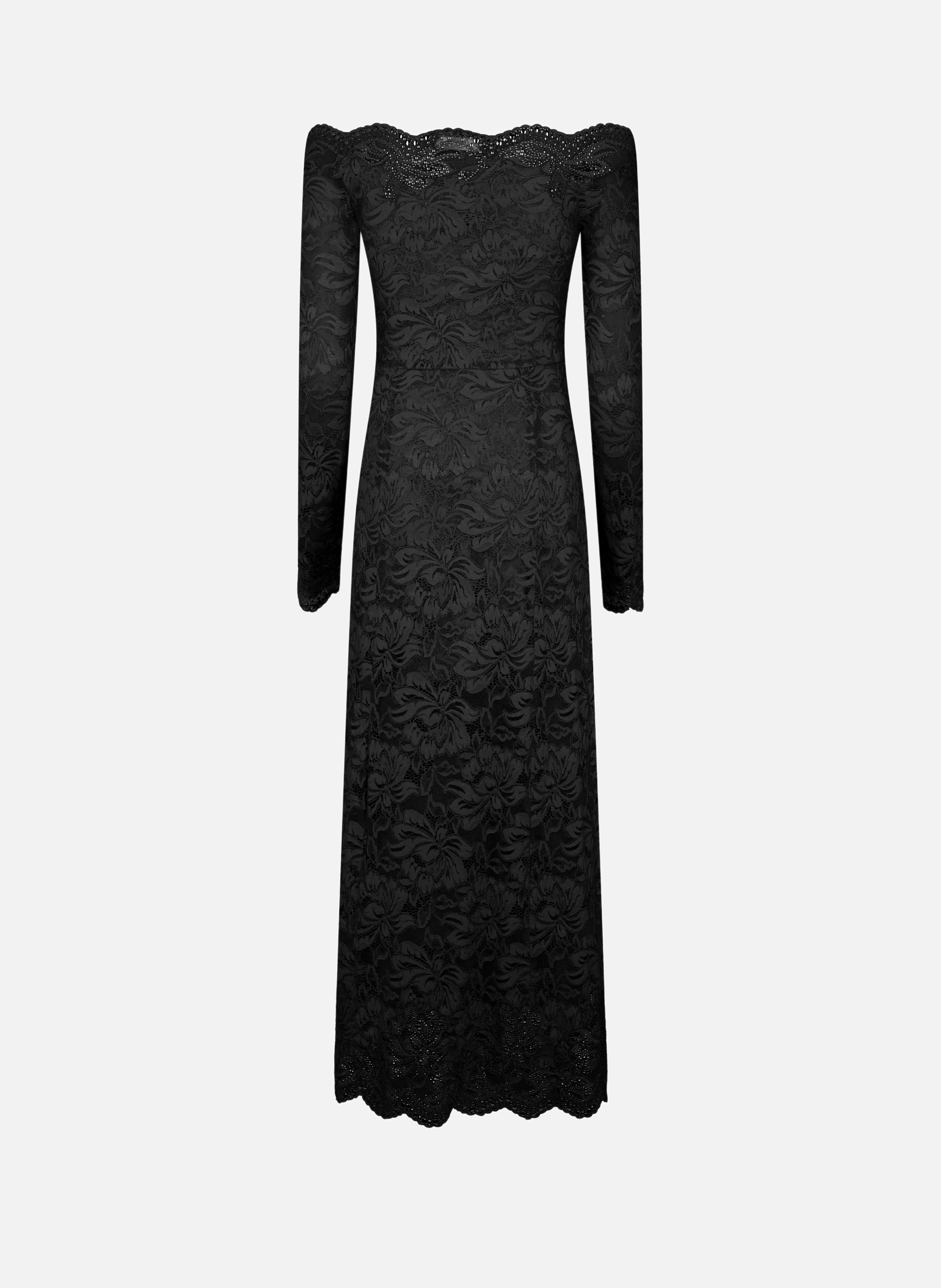 Robe longue en dentelle RABANNE Noir