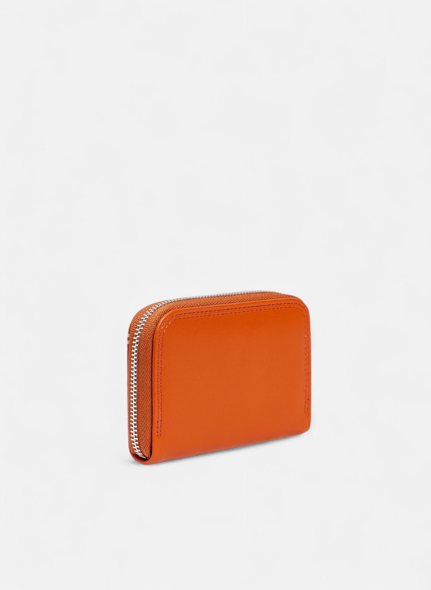 Porte monnaie zippé martin en cuir lisse LE TANNEUR Orange