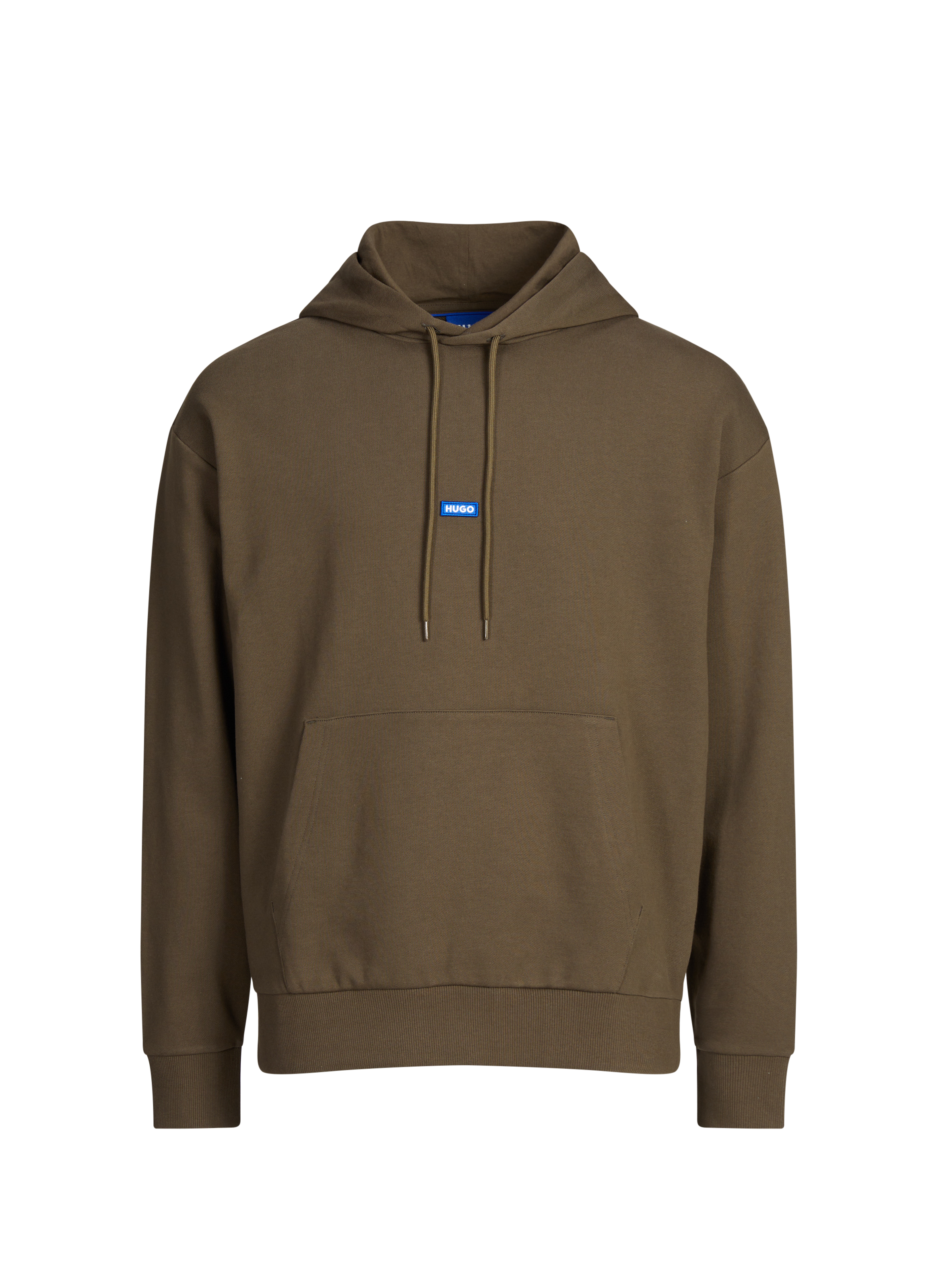 Oversized cotton hoodie HUGO BLUE Brown