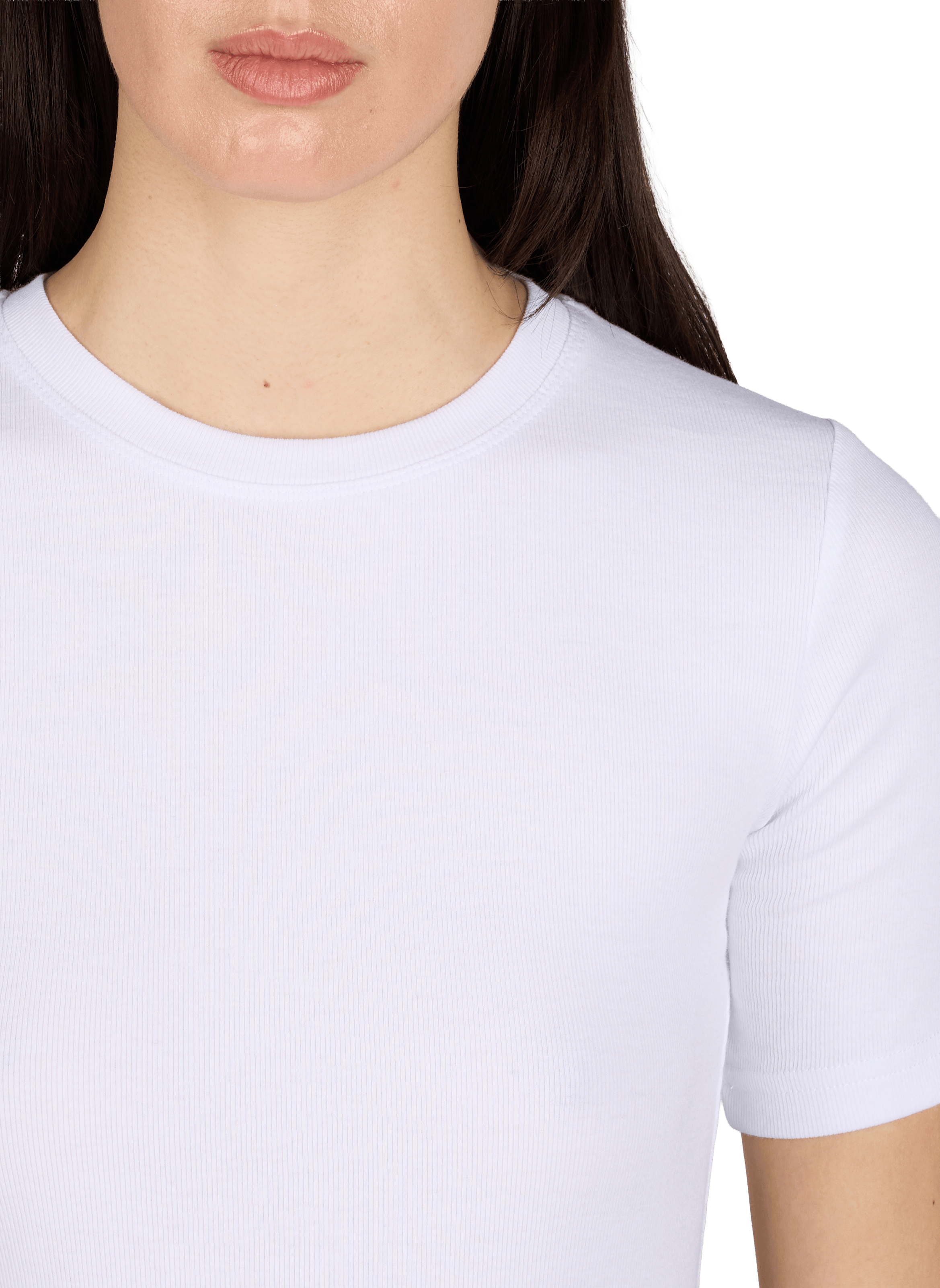 Slim round neck t-shirt in blended cotton SAMSOE SAMSOE White