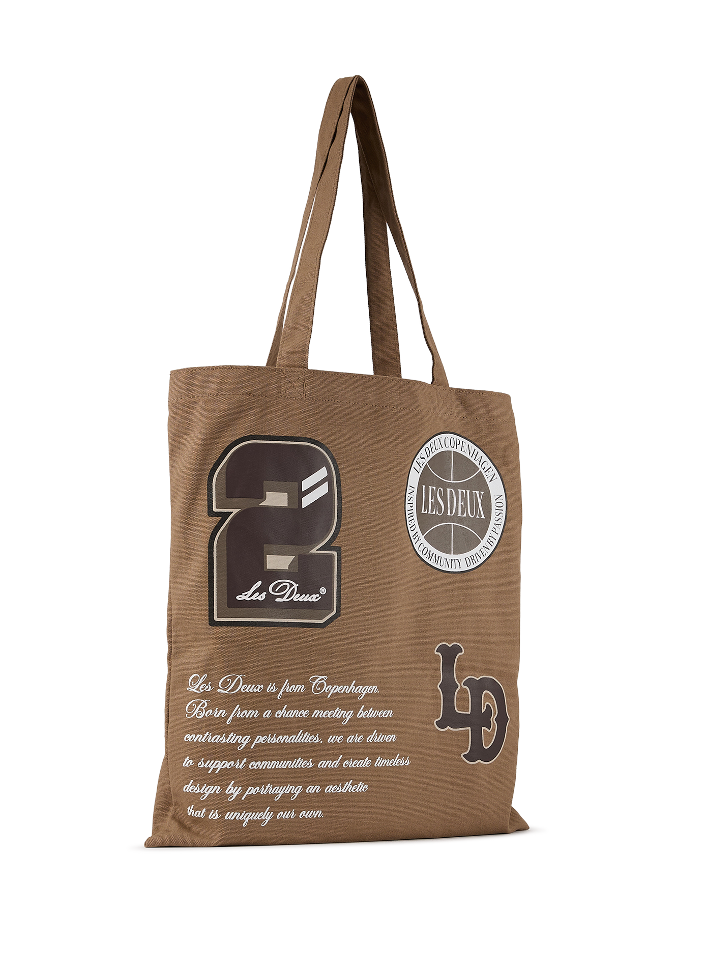Tote bag Varsity en coton LES DEUX Marron