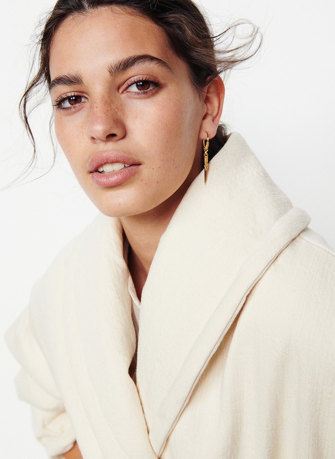 Boucle d'oreille en argent massif olivia BA&SH Doré