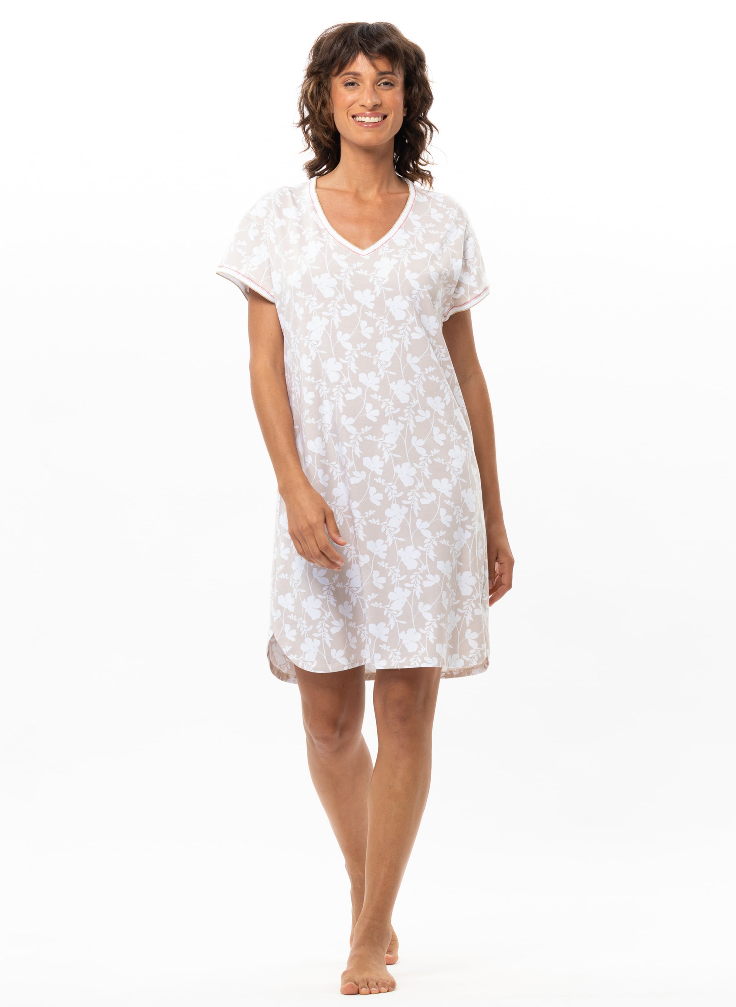 Chemise de nuit en coton modal siesta 201 LE CHAT Multicolore