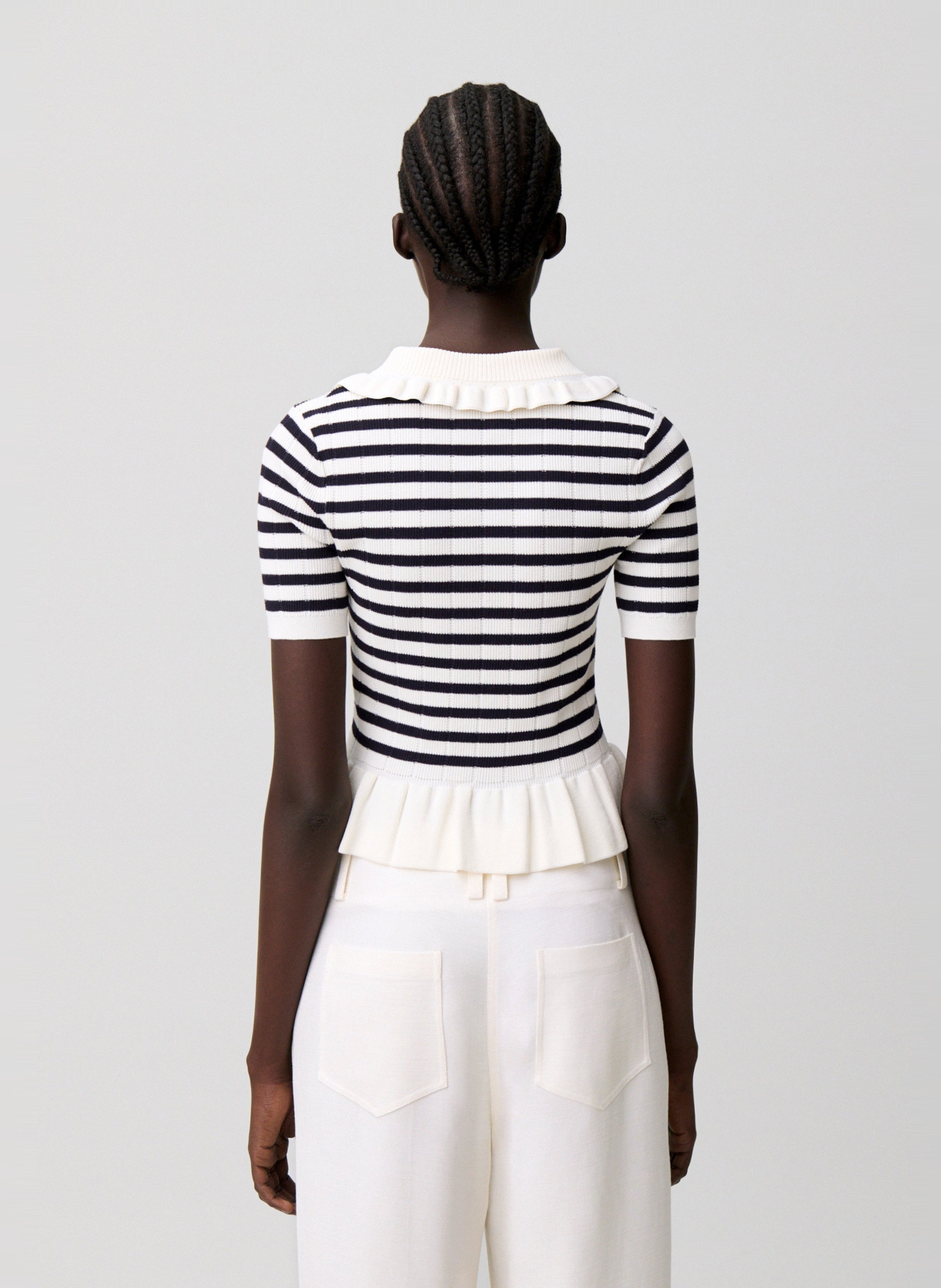 Pull droit col classique rayé CLAUDIE PIERLOT Multicolore