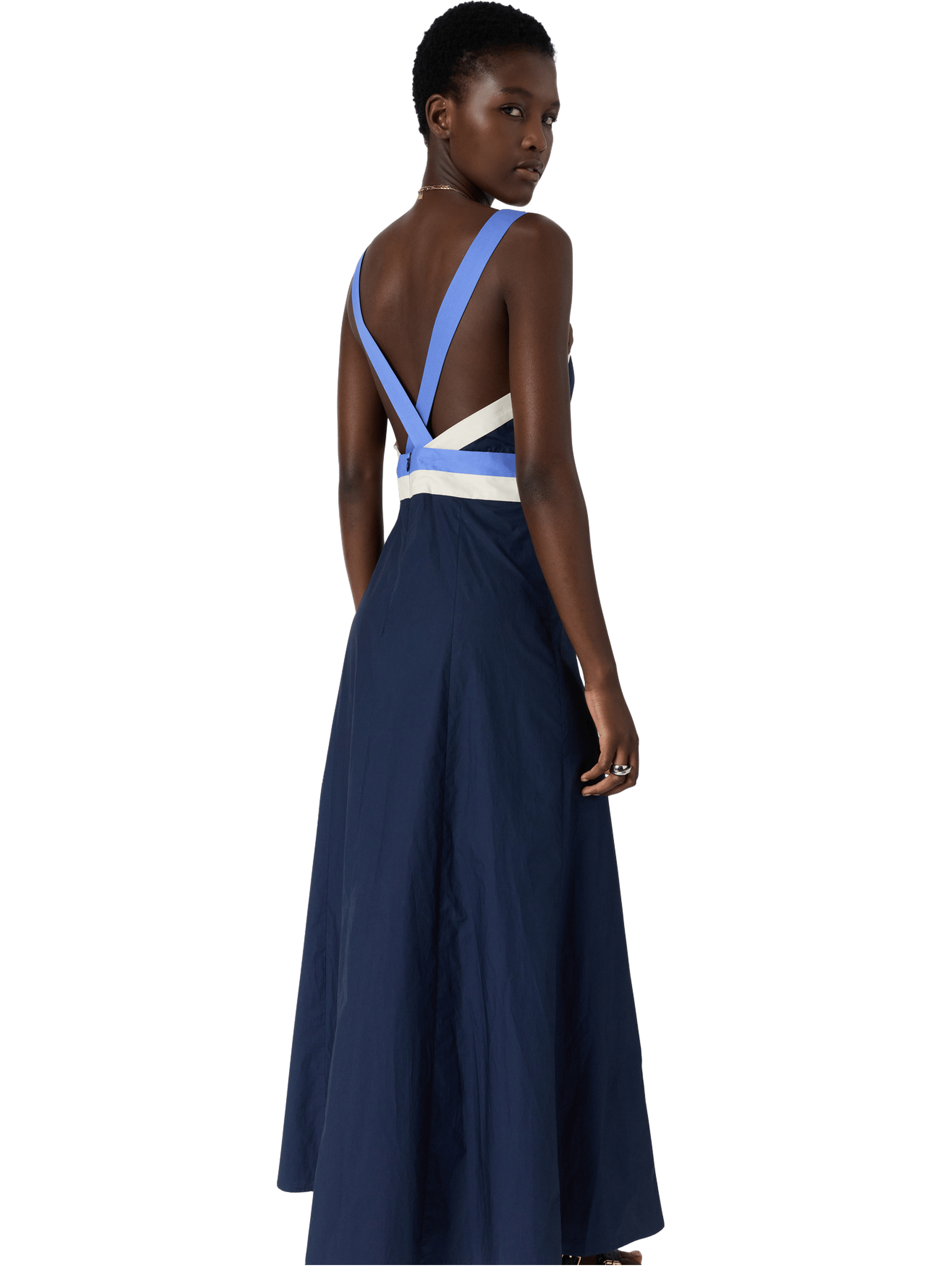 Robe longue à bretelles croisées - romyssa GERARD DAREL Bleu