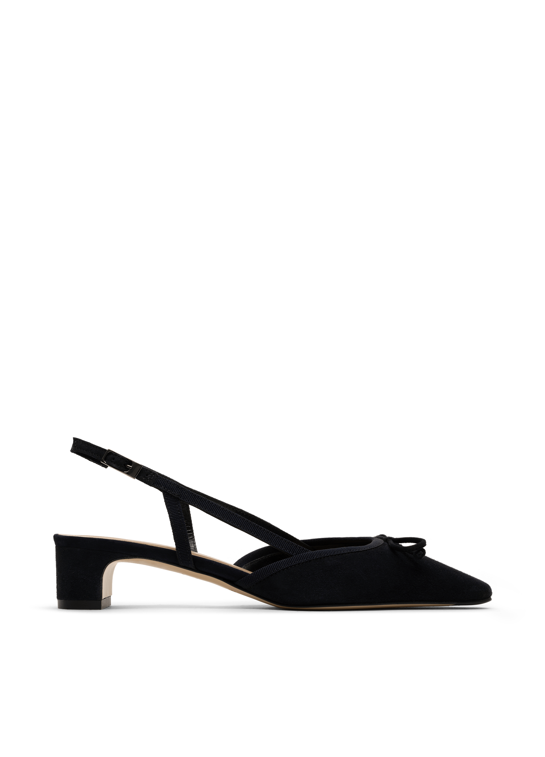 Sling back agata en chevre velours PARALLELE Bleu