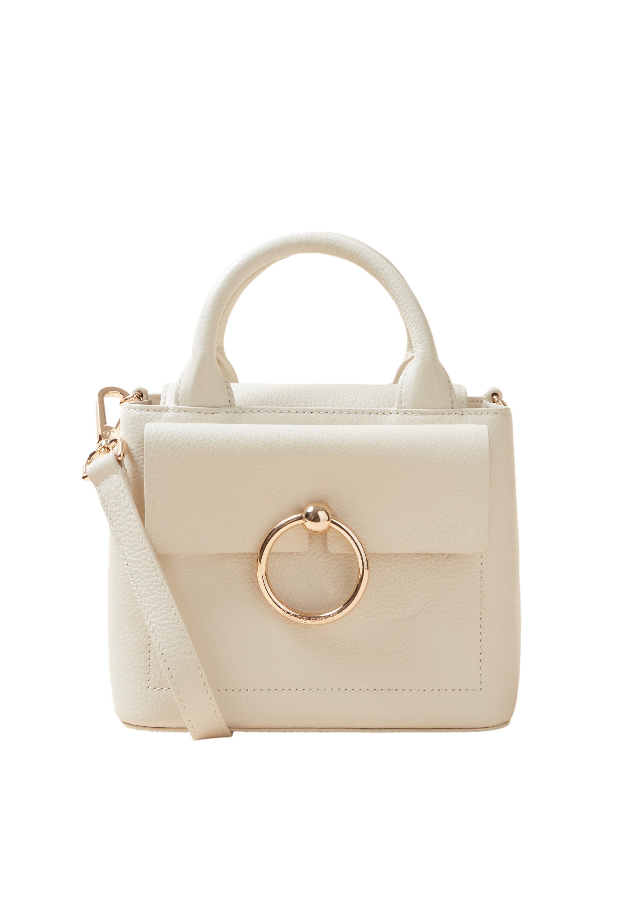 Mini sac à main en cuir lisse CLAUDIE PIERLOT Beige