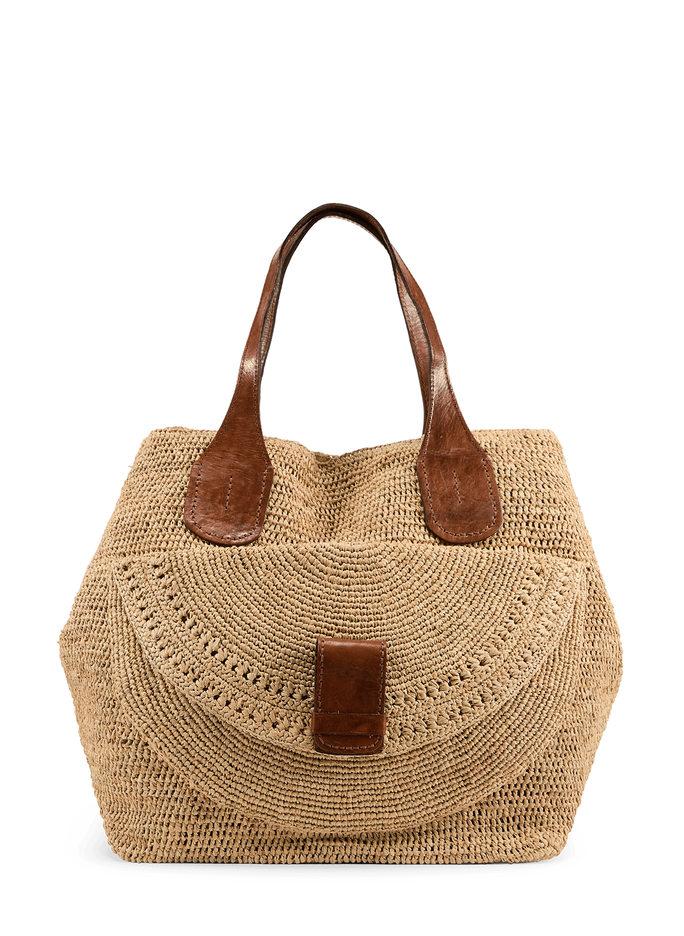 Laza II raffia and cotton bag IBELIV Beige