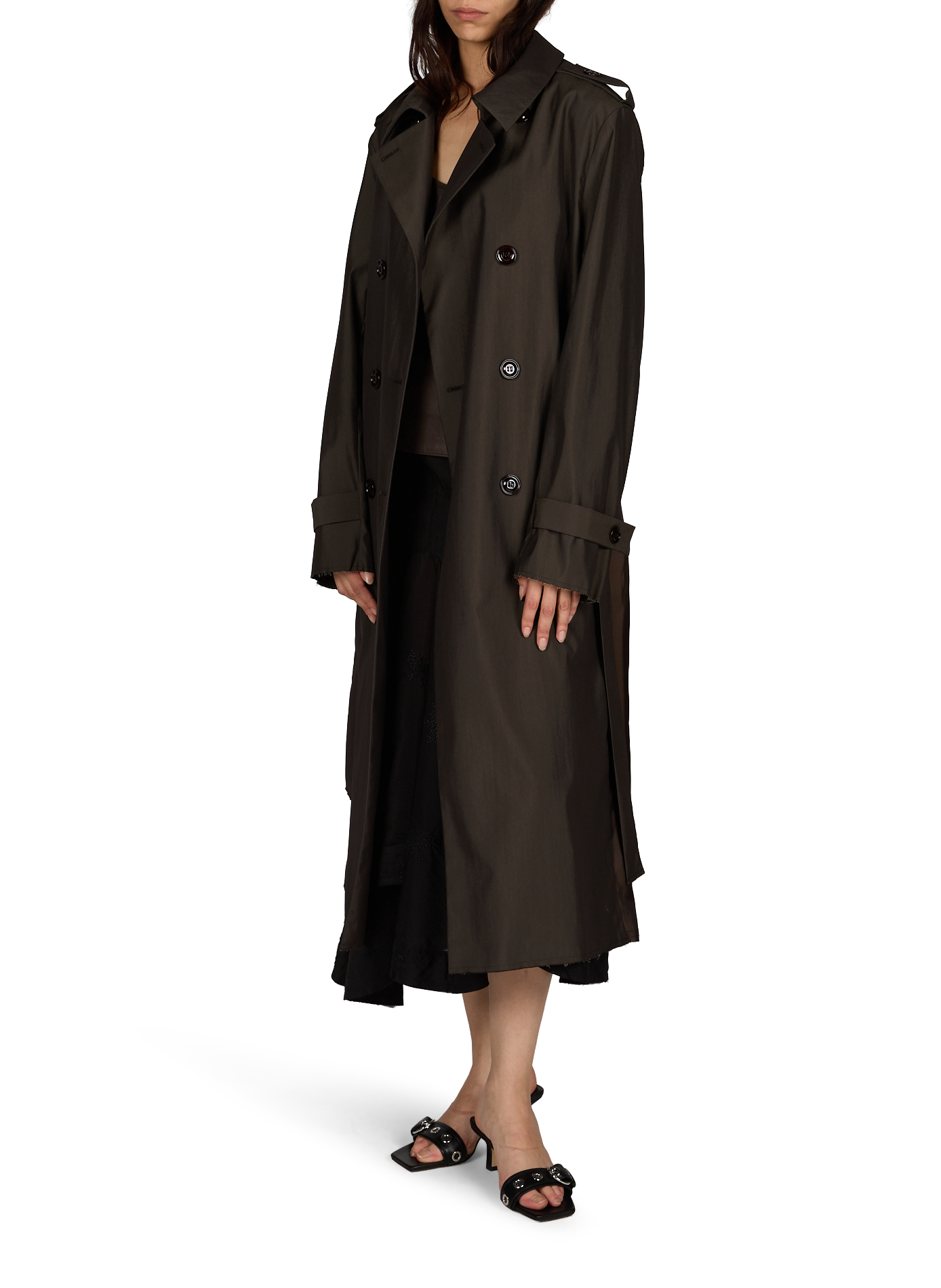 Double-breasted wool blend trench coat OUR LEGACY Brown