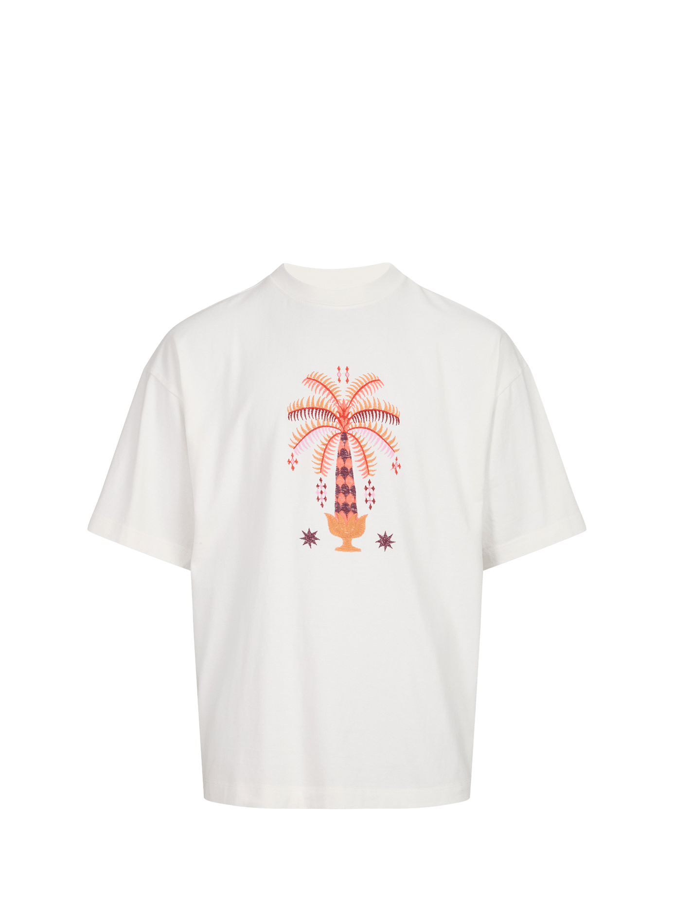 Tee-shirt large à broderies TOPSHOP Blanc
