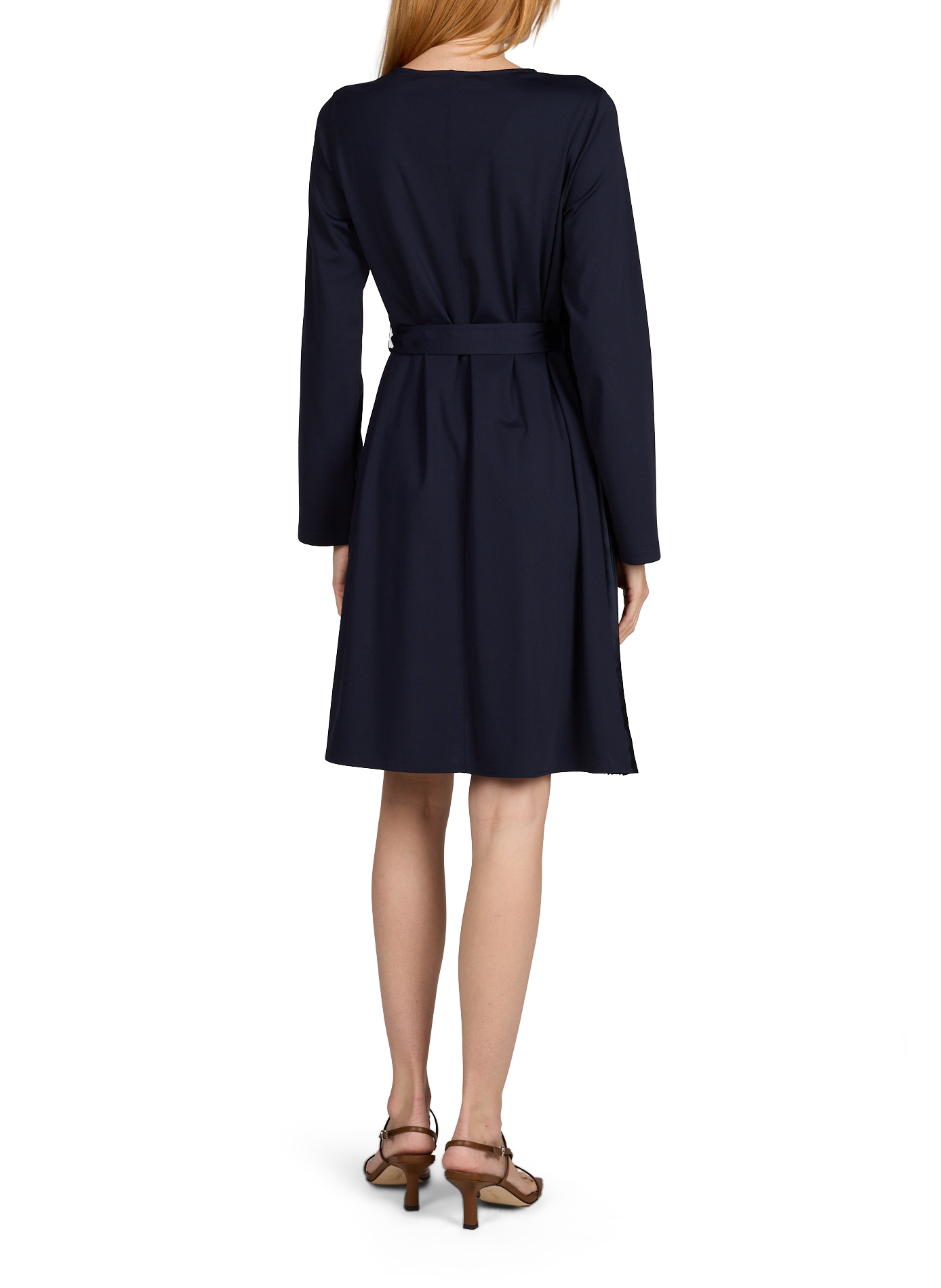 Robe à empiècement plissé satiné MAX MARA WEEK END Bleu