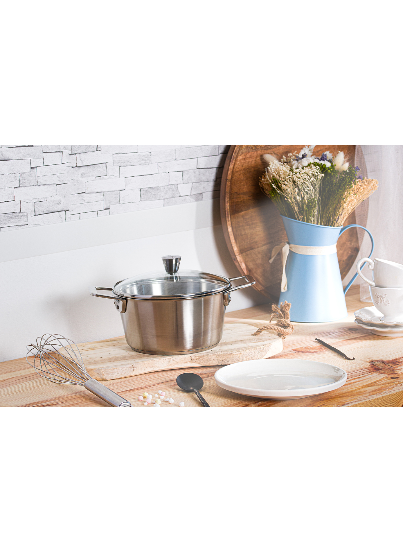 Faitout avec couvercle 1826 en inox CRISTEL Gris