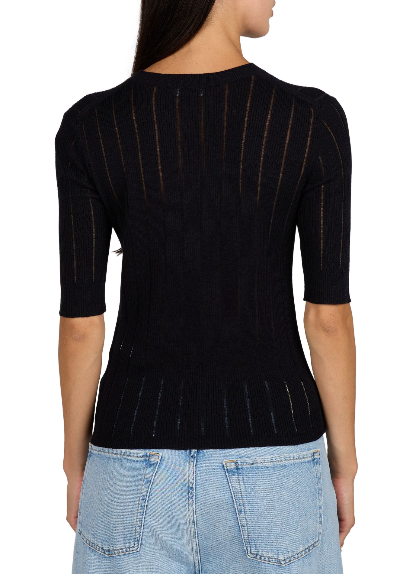 Short-sleeved wool and silk jumper MAX MARA STUDIO Blue