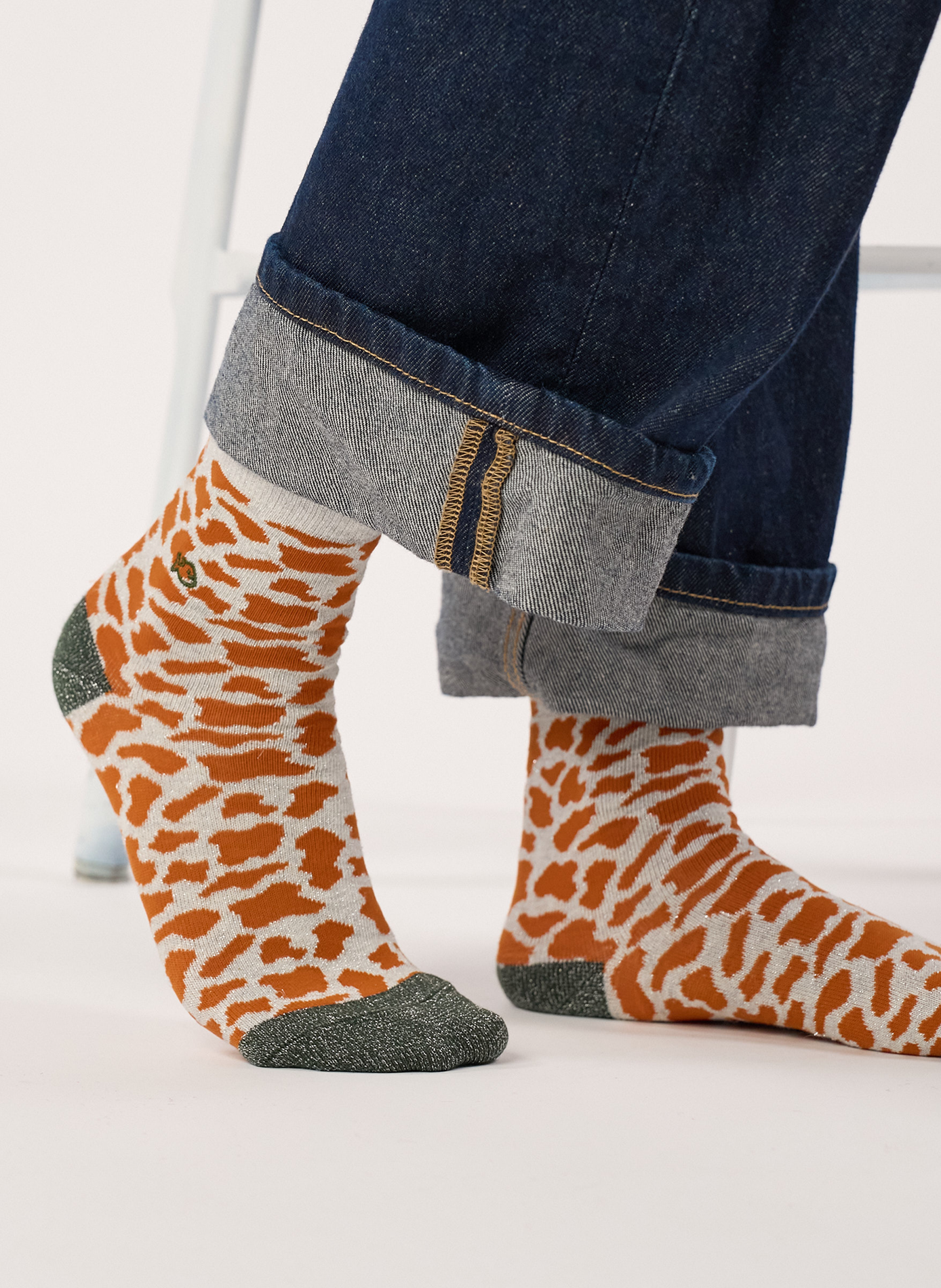 Chaussettes en coton peigné vache BILLYBELT Marron