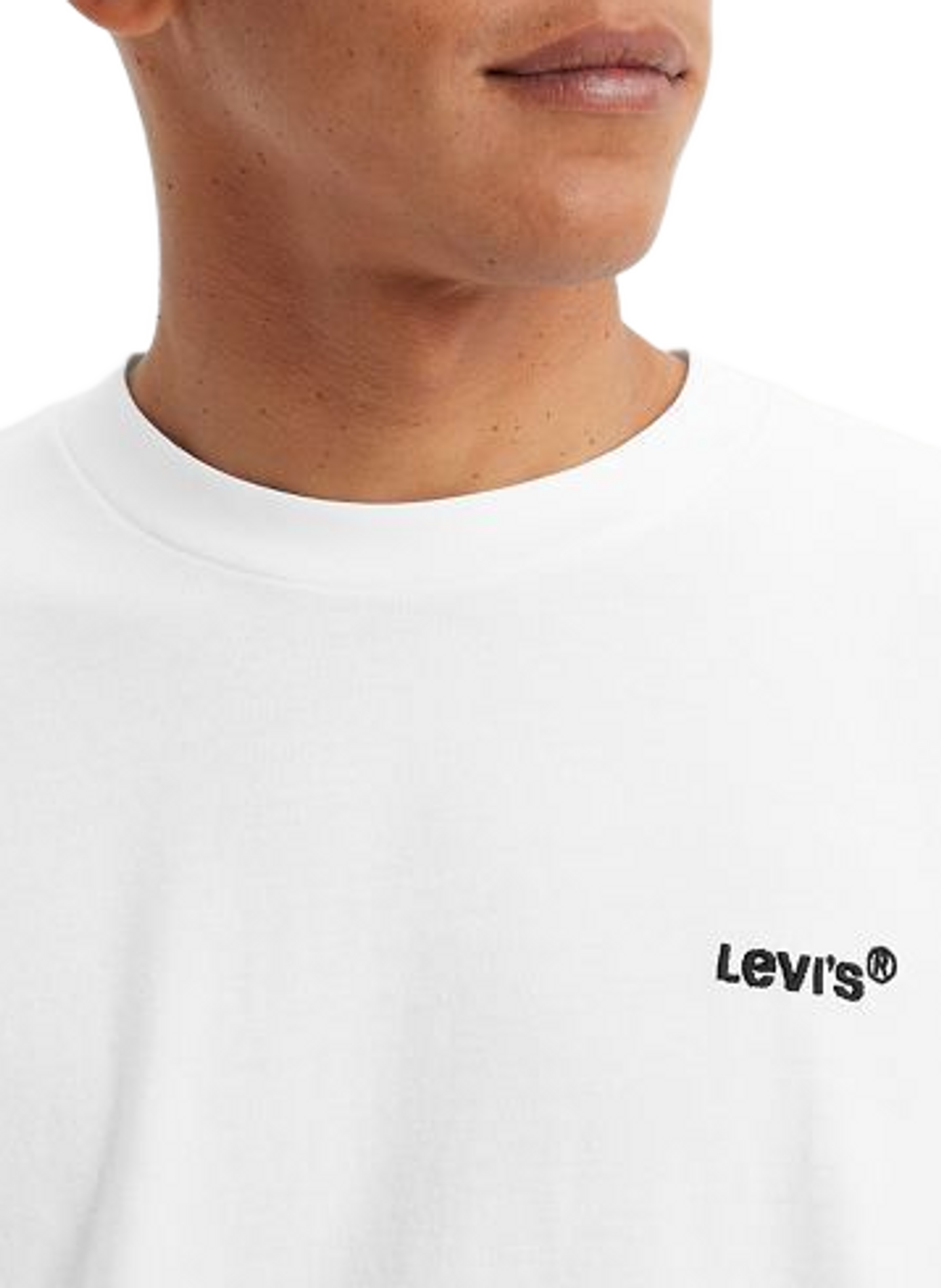 T-shirt droit col rond en coton LEVI'S Blanc