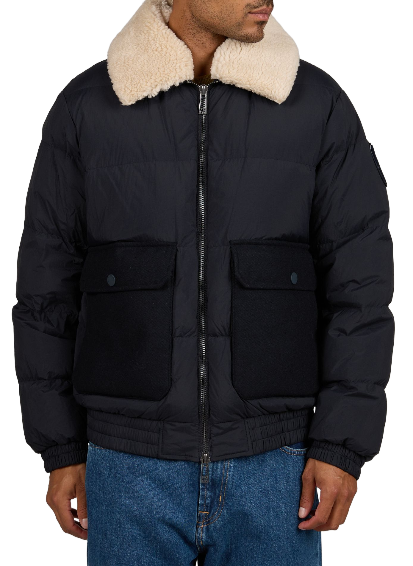 Blouson court matelassé  ARMANI EXCHANGE Bleu
