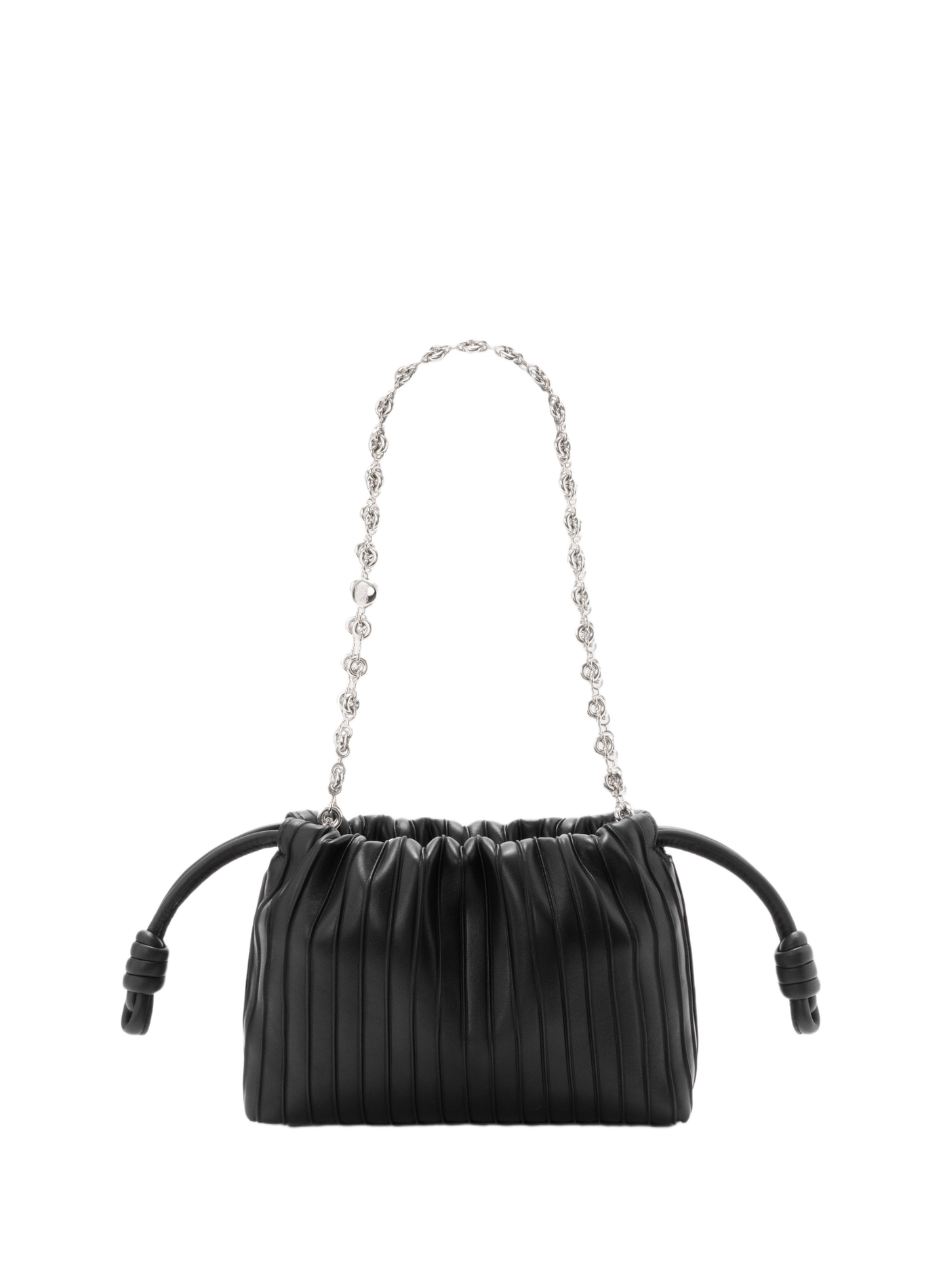 Mini Flamenco Pleats purse en cuir d'agneau nappa LOEWE Noir