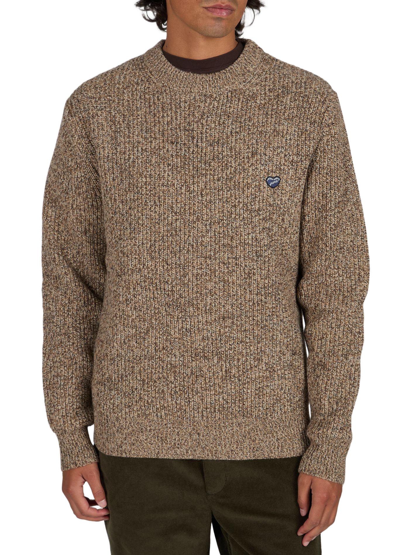 Pull droit col rond en laine MAISON LABICHE Marron