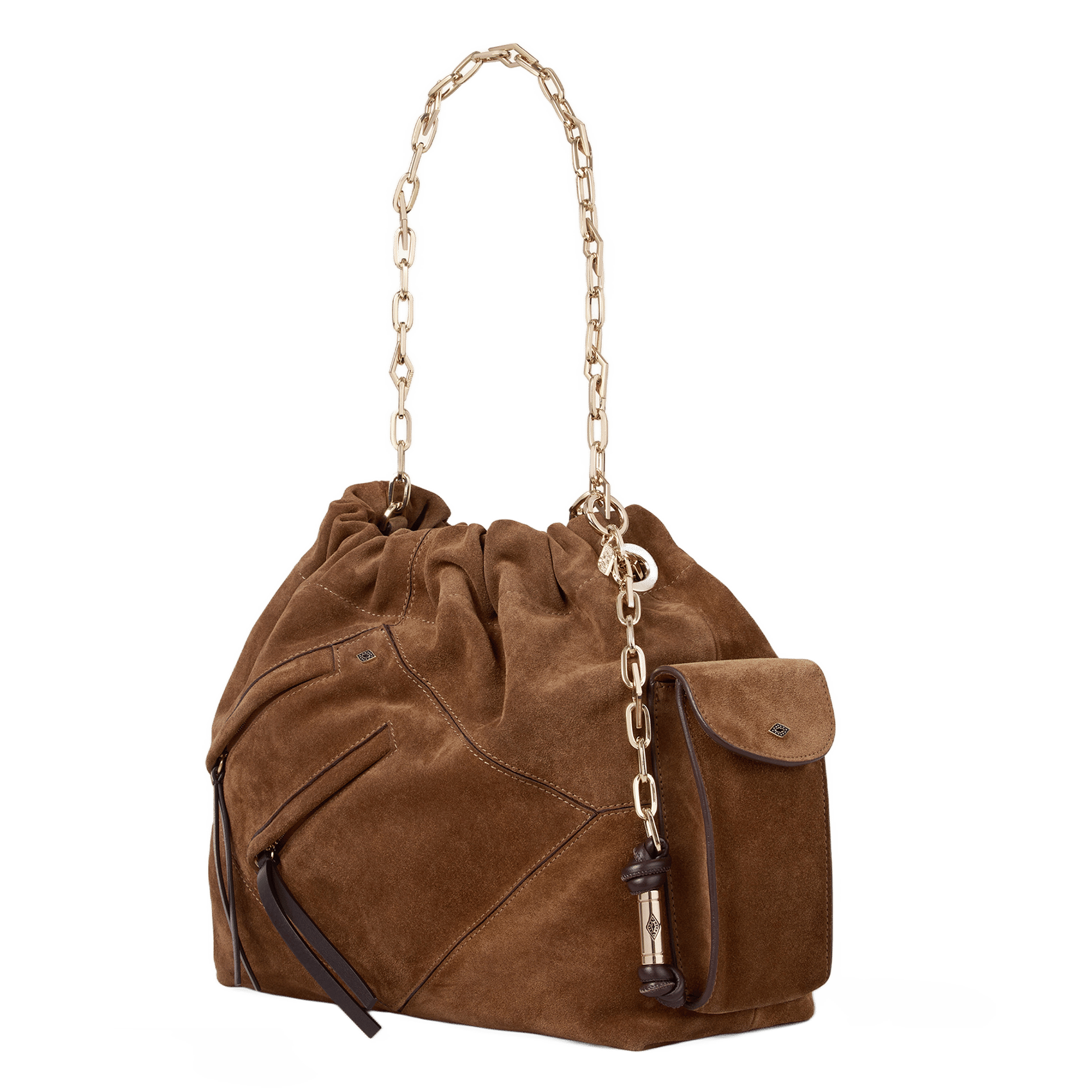 Leren schoudertas June tote BA&SH Bruin