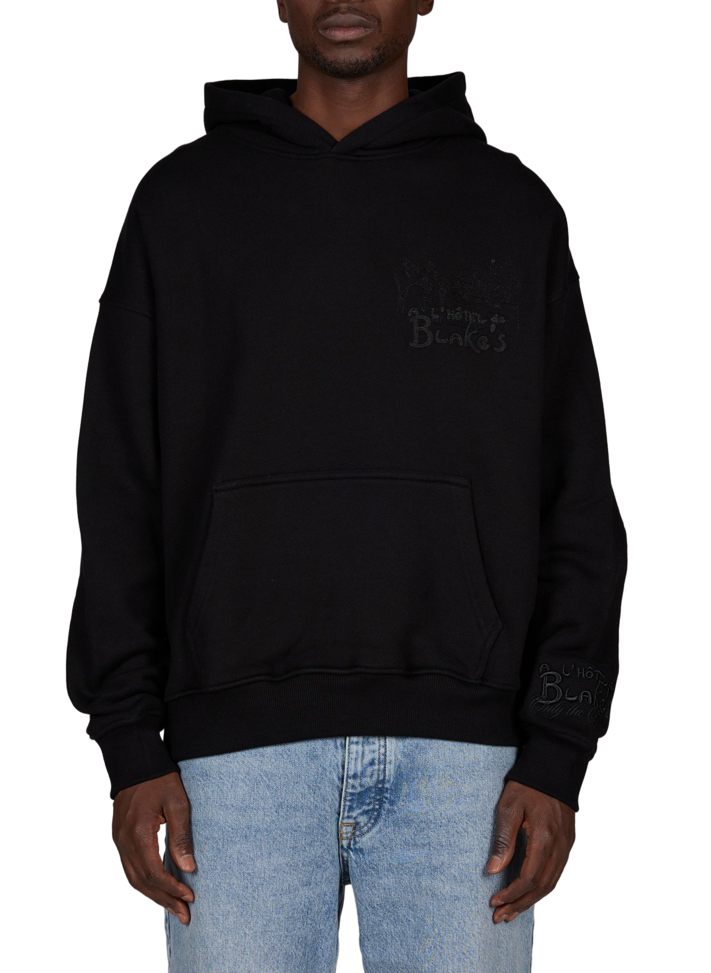 Oversized sweatshirt with embroidered details in cotton ONLY THE BLIND Black