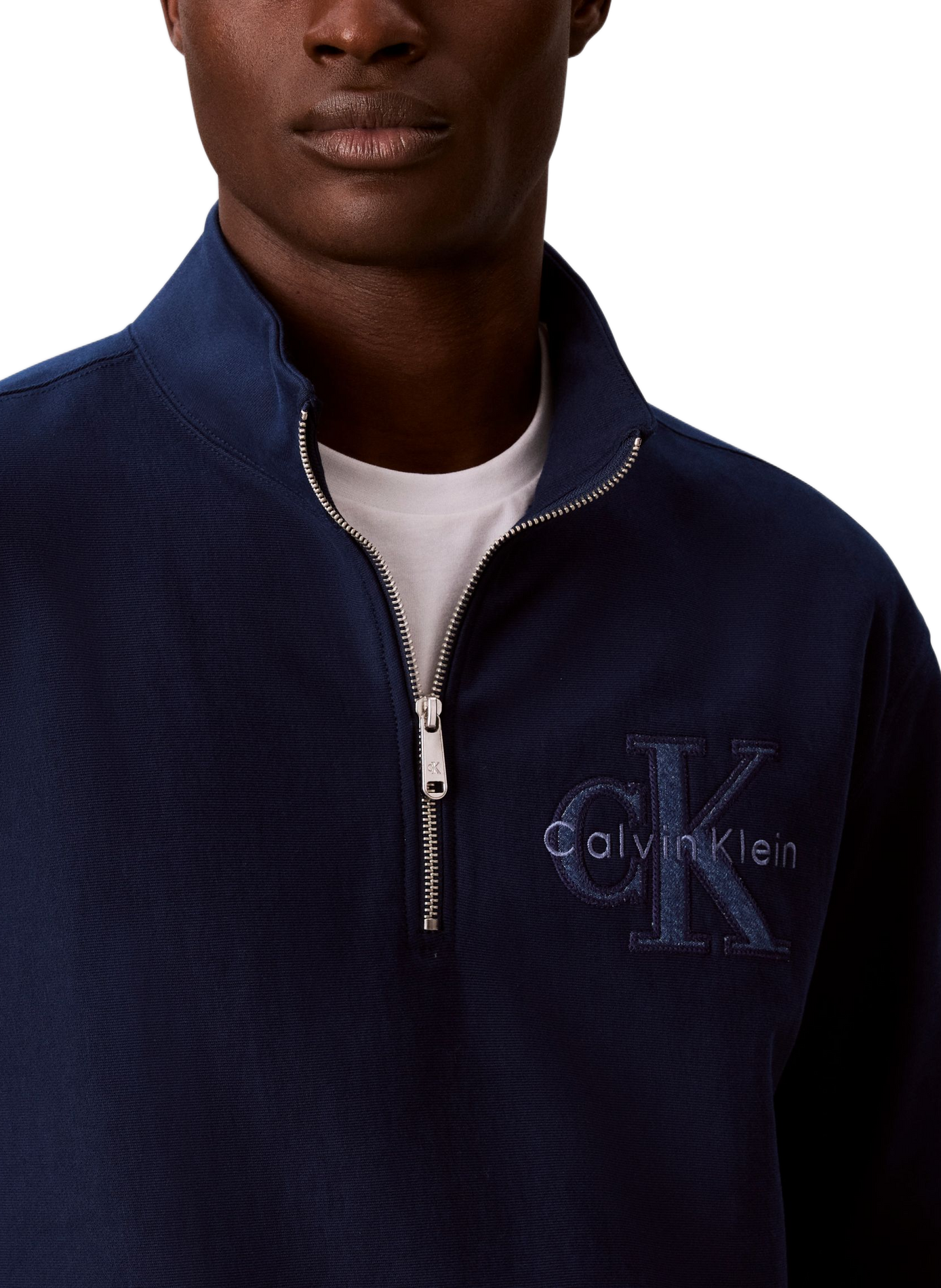 Sweat logo en coton mélangé CALVIN KLEIN Bleu
